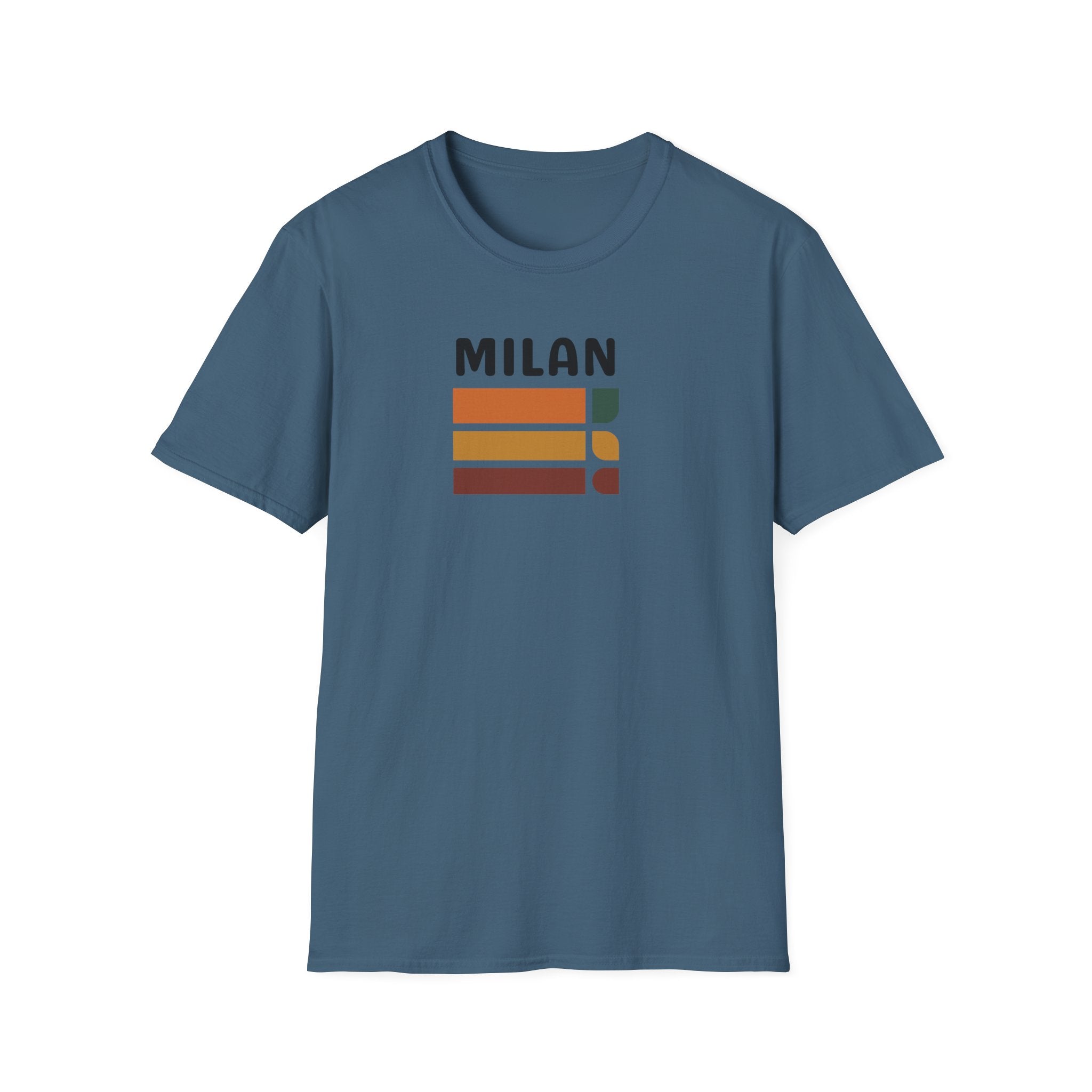 Milan Retro Stripes T-Shirt | Vintage Colorblock Italy Design