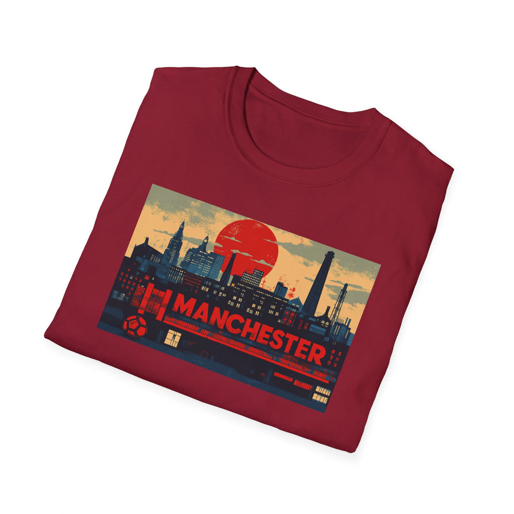 Manchester Skyline T-Shirt | Retro Cityscape Travel Tee