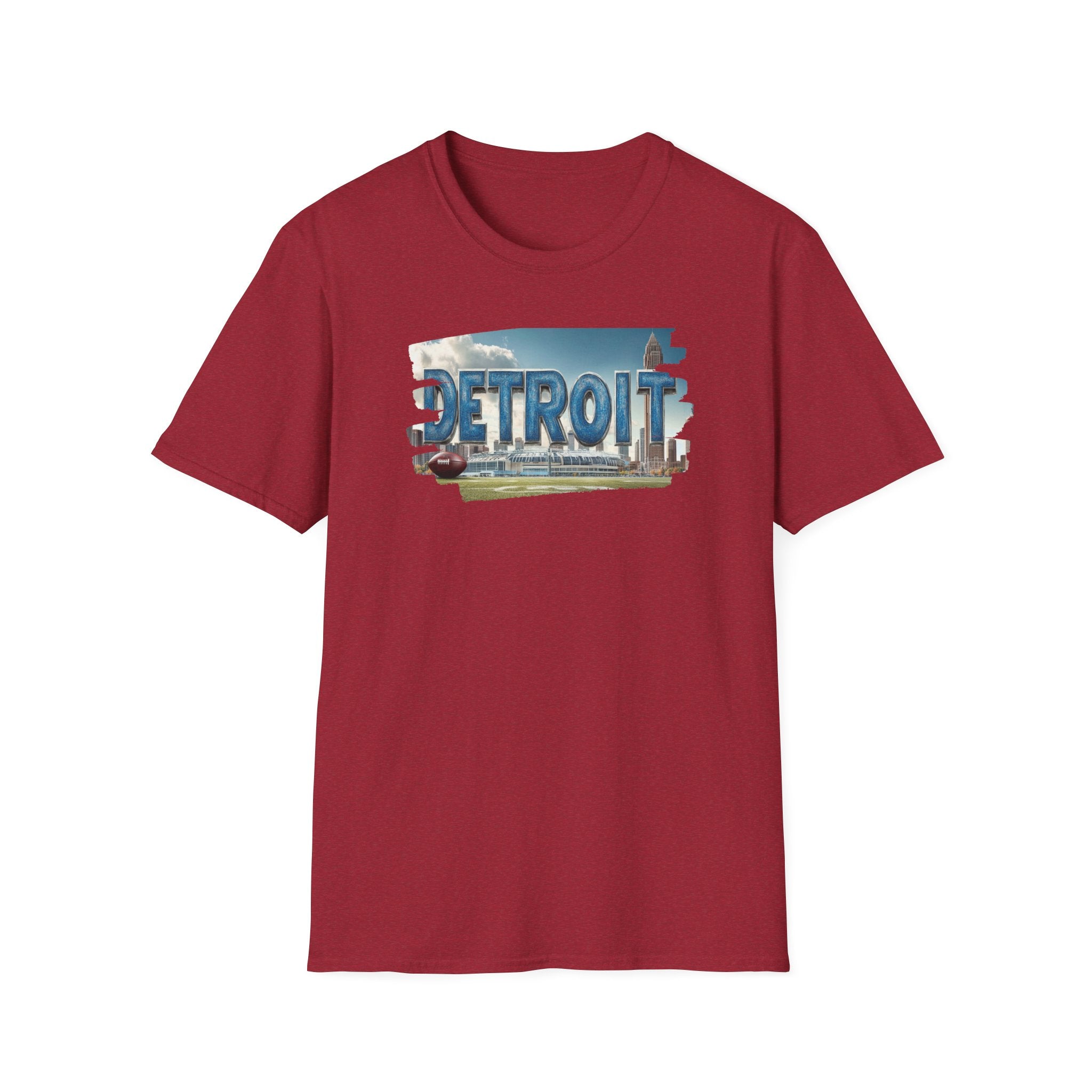Detroit city skyline brushstroke T-Shirt | Motor City typography
