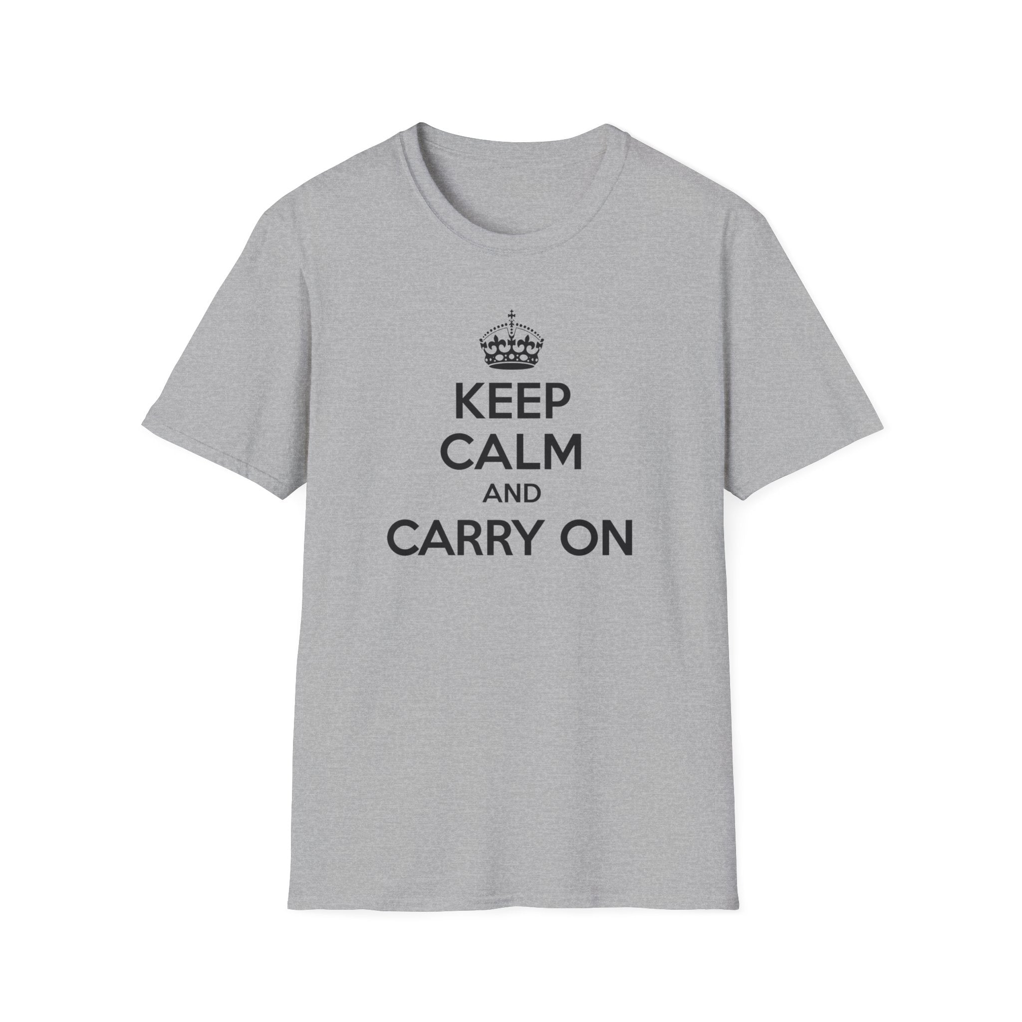 Keep Calm and Carry On T-Shirt | Classic Crown Typography
