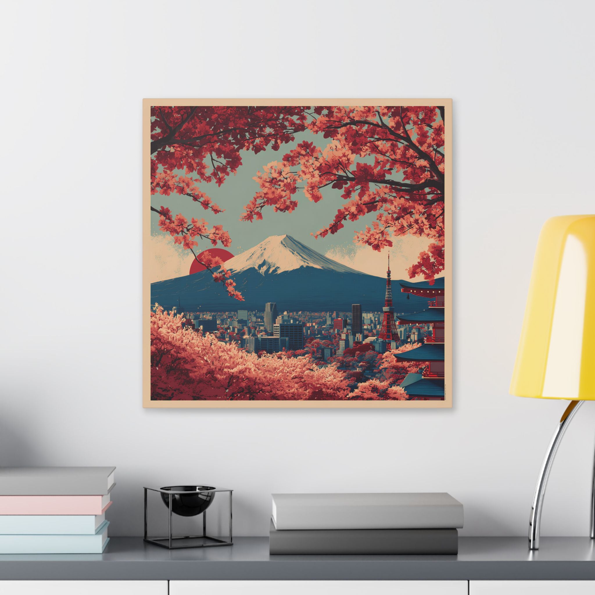 Japanese Cherry Blossom Canvas Print — Mt. Fuji Scenic Wall Art