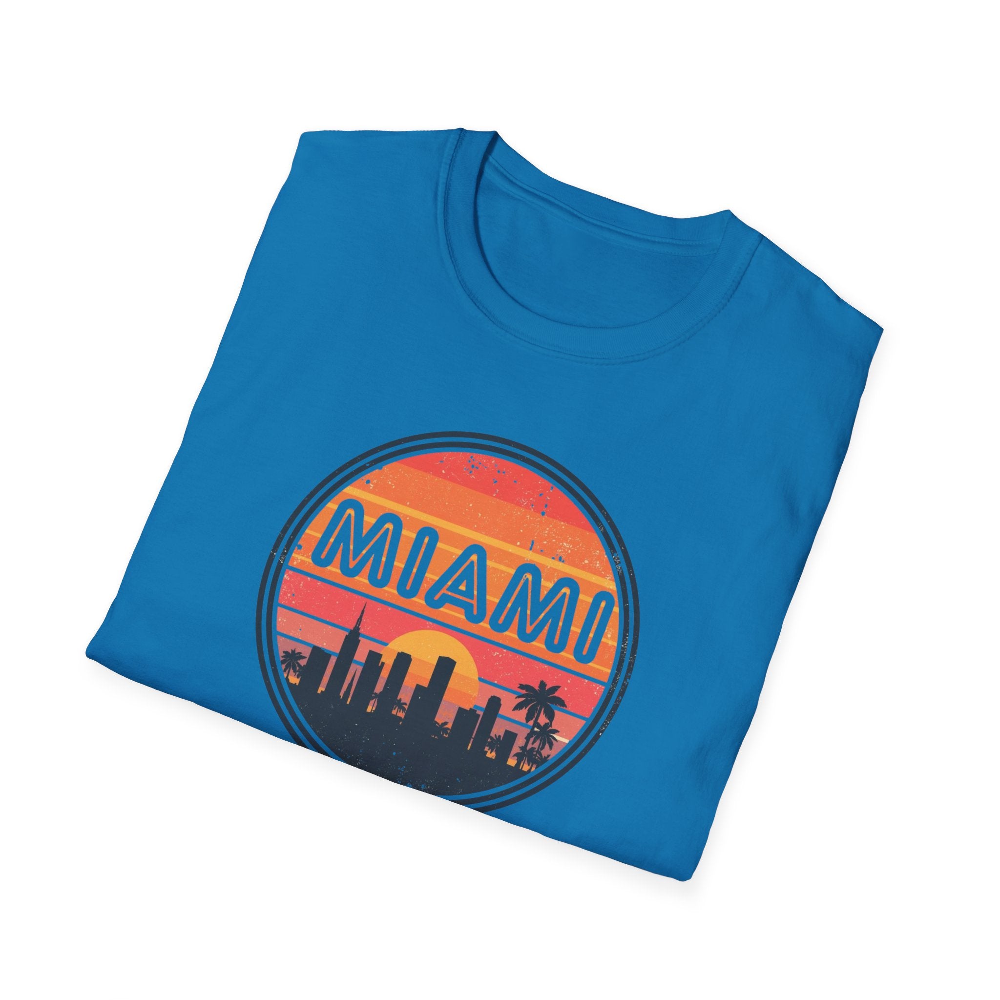 Miami Sunset T‑Shirt — Retro Beach Skyline Tee