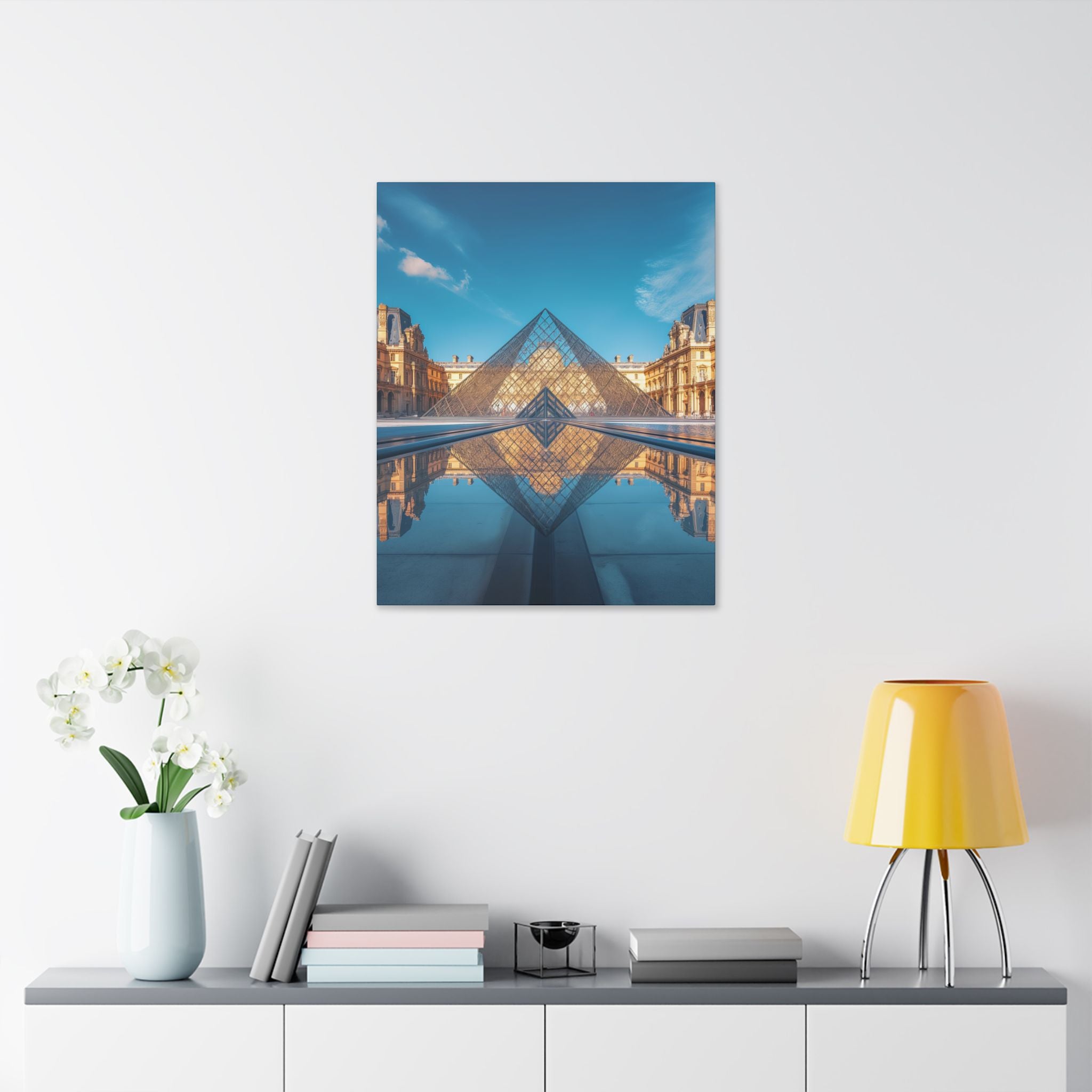 Louvre Glass Pyramid Canvas Print — Paris Travel Wall Art