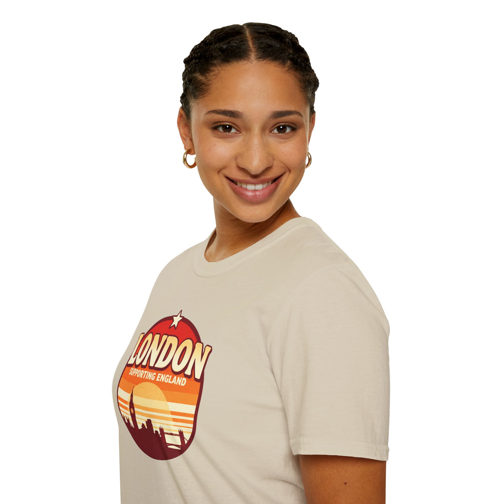 London Skyline T‑Shirt — Supporting England Retro Sunset Graphic