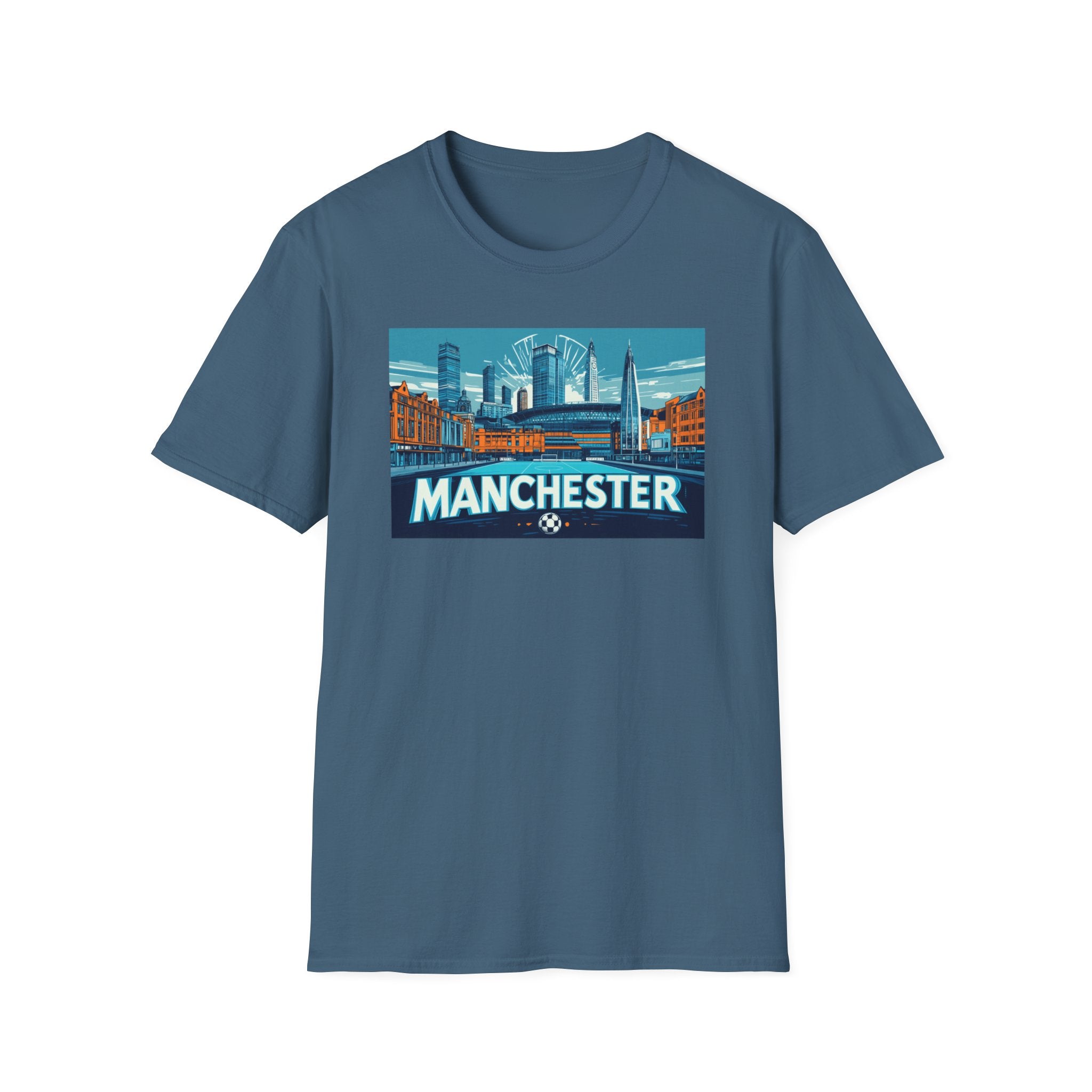 Manchester skyline T-Shirt | Cityscape graphic tee, England travel souvenir