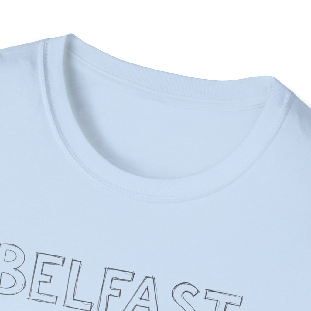 Belfast Handwritten Script T‑Shirt — 'Belfast: Let Love In' Minimal City Tee