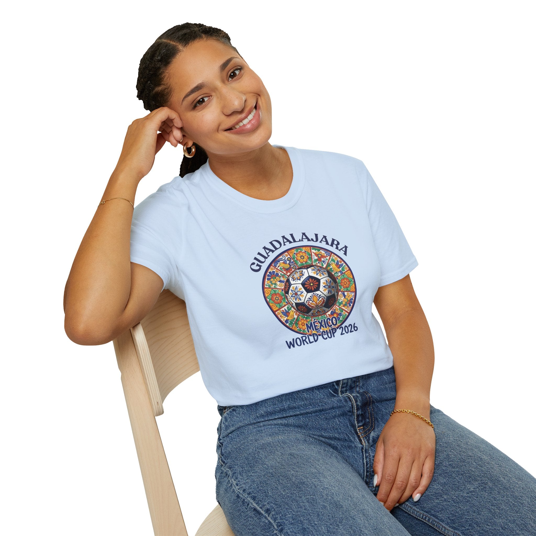 Guadalajara Mexico World Cup 2026 Soccer T-Shirt — Colorful Aztec Ball Design