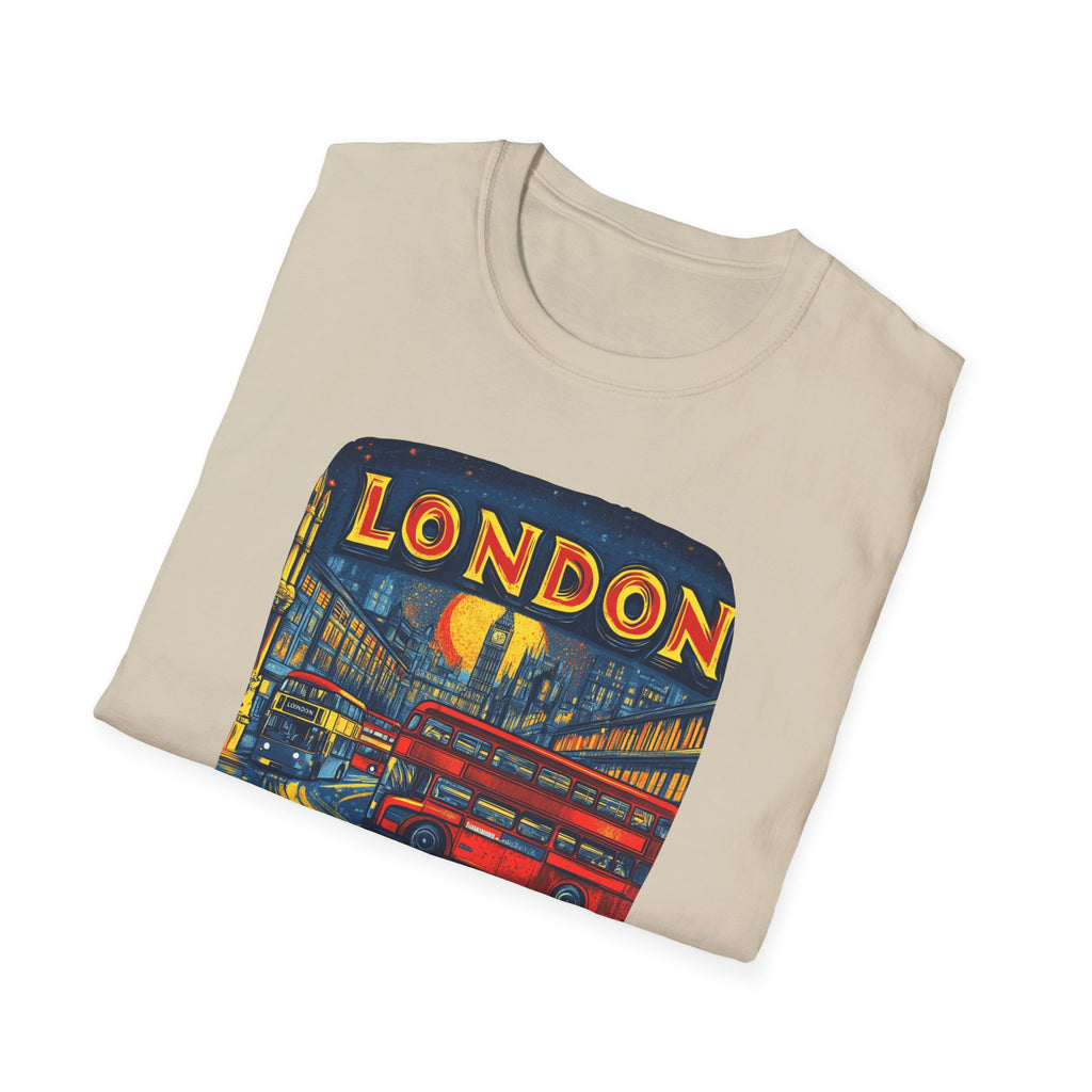 London Vintage Double-Decker Bus T-Shirt | Retro Cityscape Tee