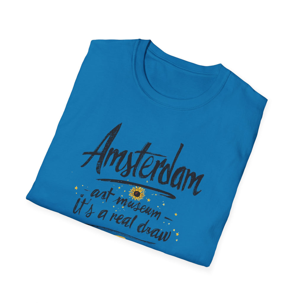 Amsterdam Art Museum T-Shirt — "Amsterdam" Script Graphic with "art museum — it’s a real draw"