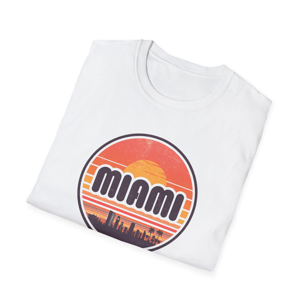 Miami Sunset T-Shirt — Retro Beach Skyline Tee