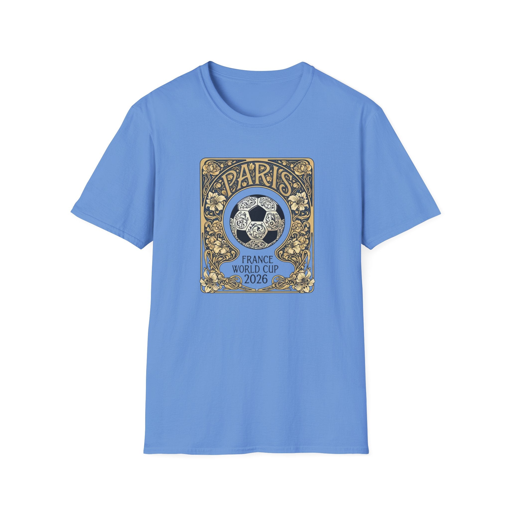 Paris 2026 World Cup Soccer T-Shirt — Retro Floral Football Design