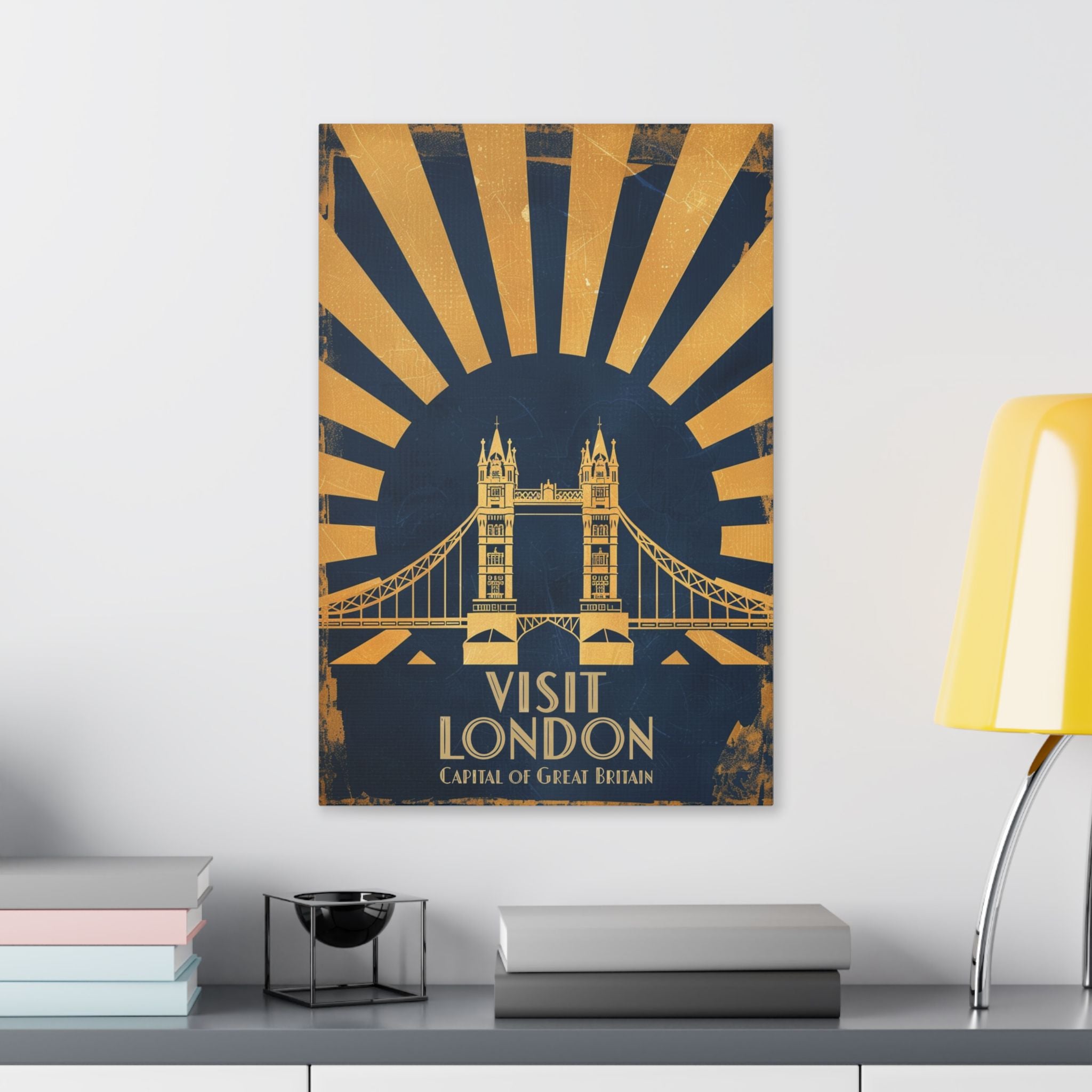 Canvas Wall Art — Vintage 'Visit London' Travel Poster