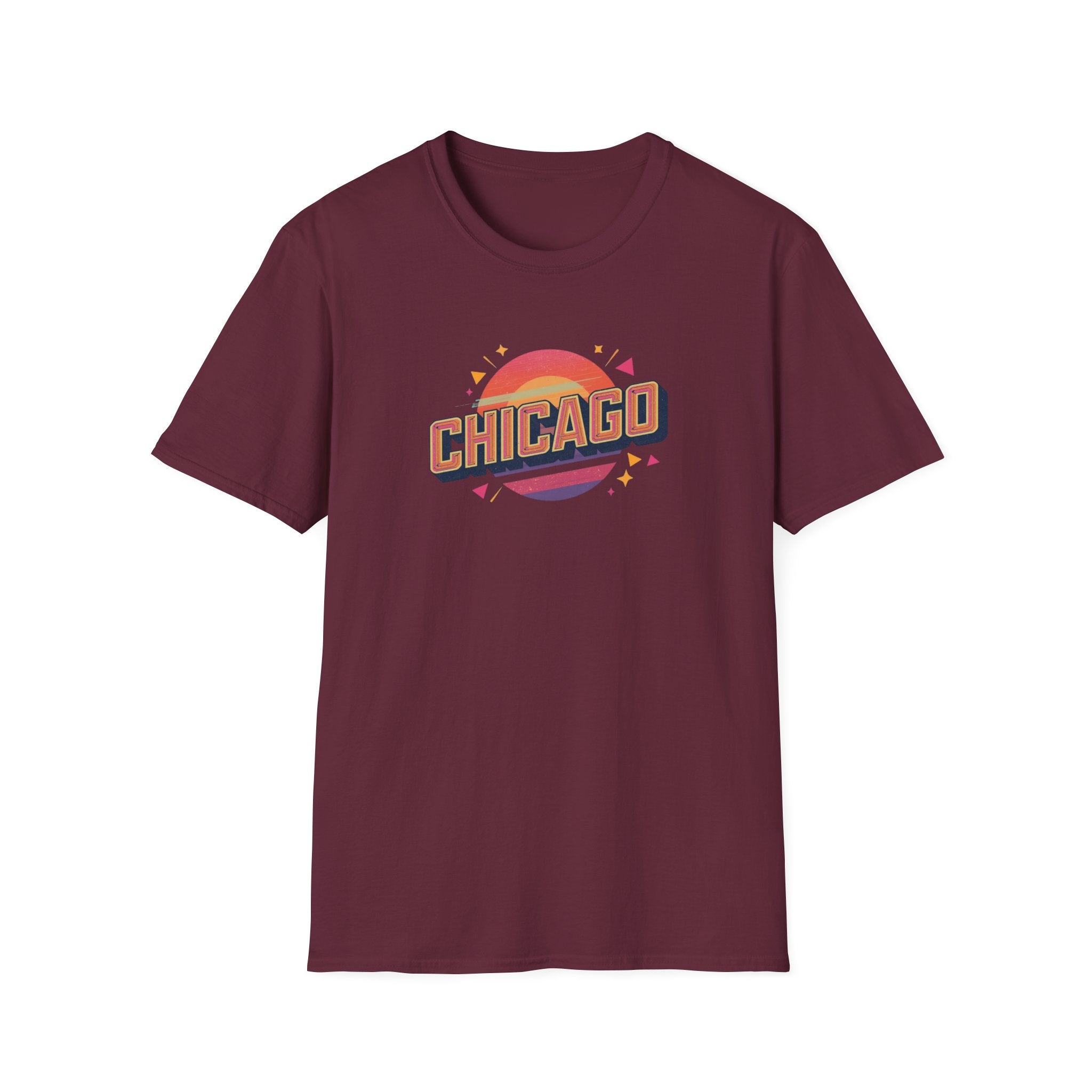 Chicago Retro Sunset T-Shirt | City Pride, Vintage Typography