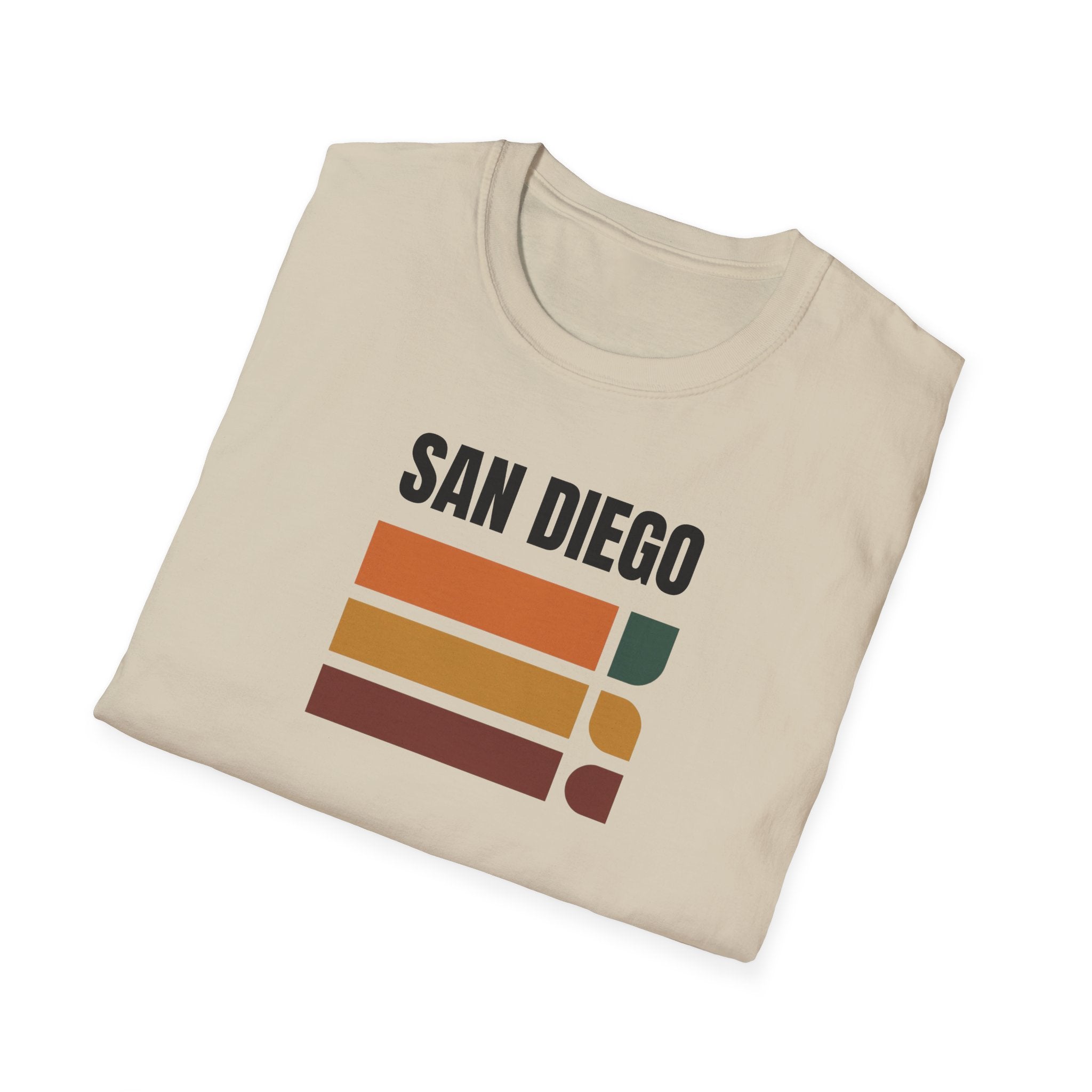 San Diego Retro Stripes T-Shirt | Vintage Sunset City Design