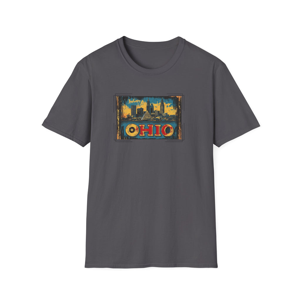 Ohio Skyline T-Shirt | Retro State Poster, Vintage Cleveland Columbus Design