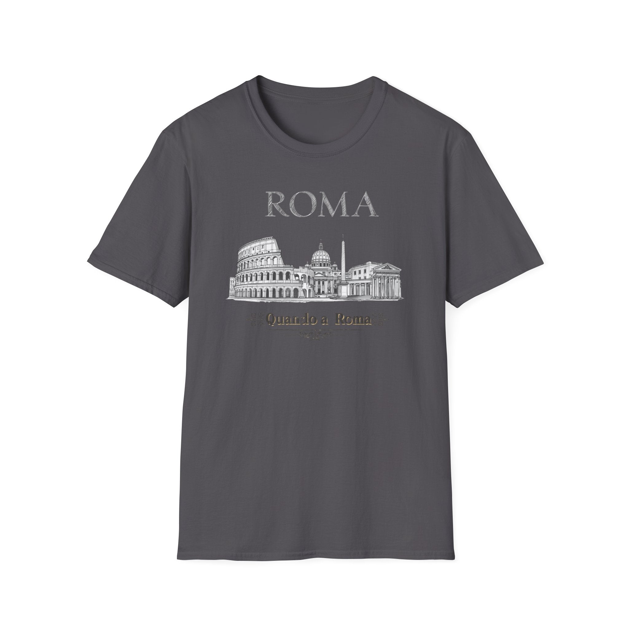 Roma skyline illustration T-Shirt | Colosseum Vatican Stencil