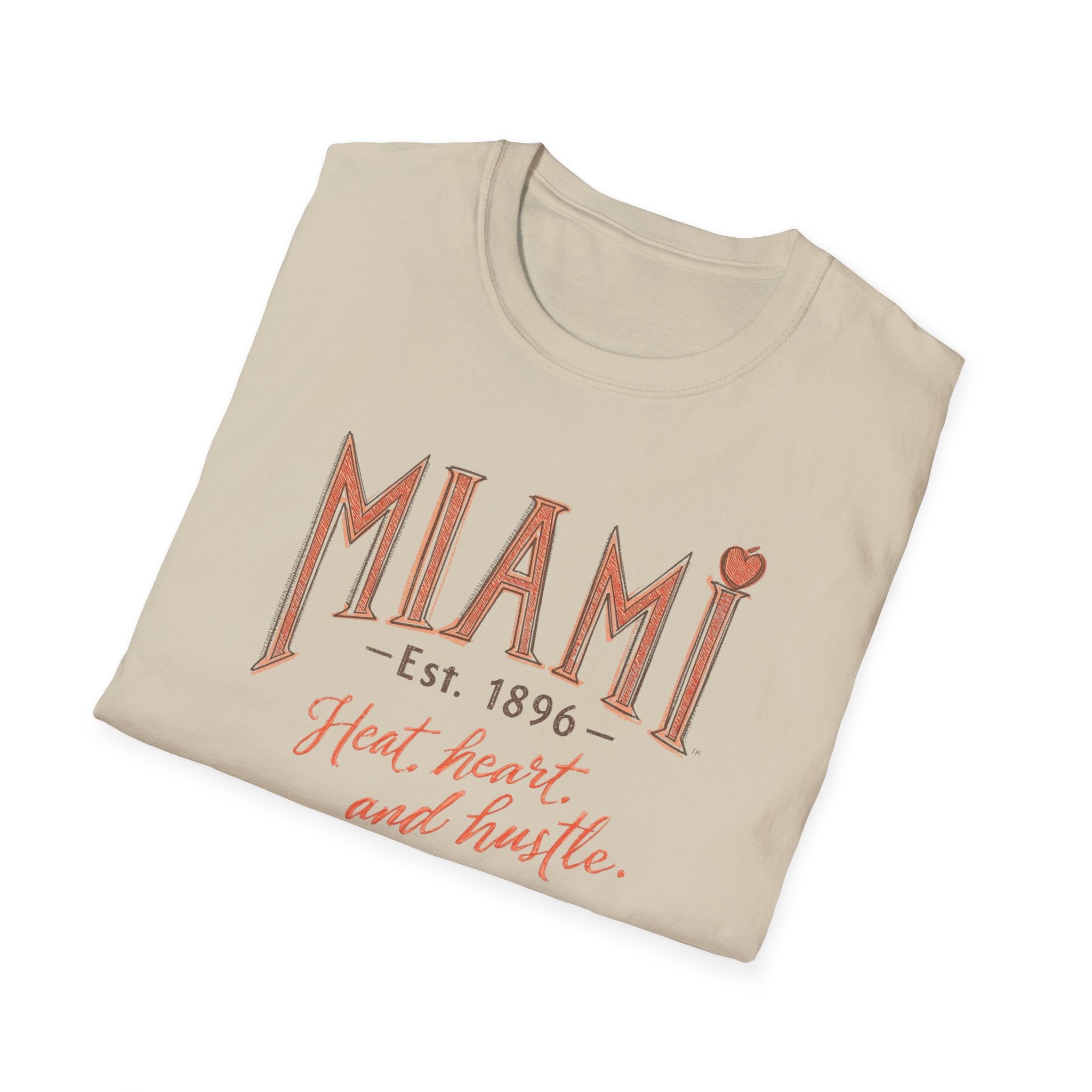 Miami T-Shirt - "Heat, Heart and Hustle" Retro Coastal Graphic Tee