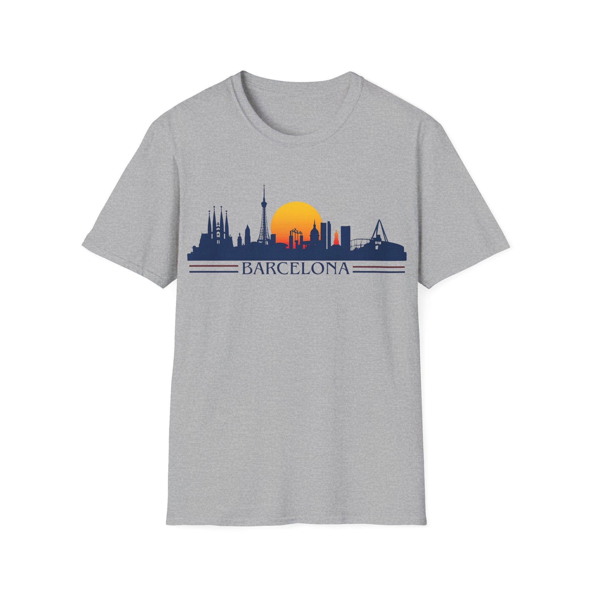 Barcelona skyline sunset T-Shirt | Spanish cityscape tee