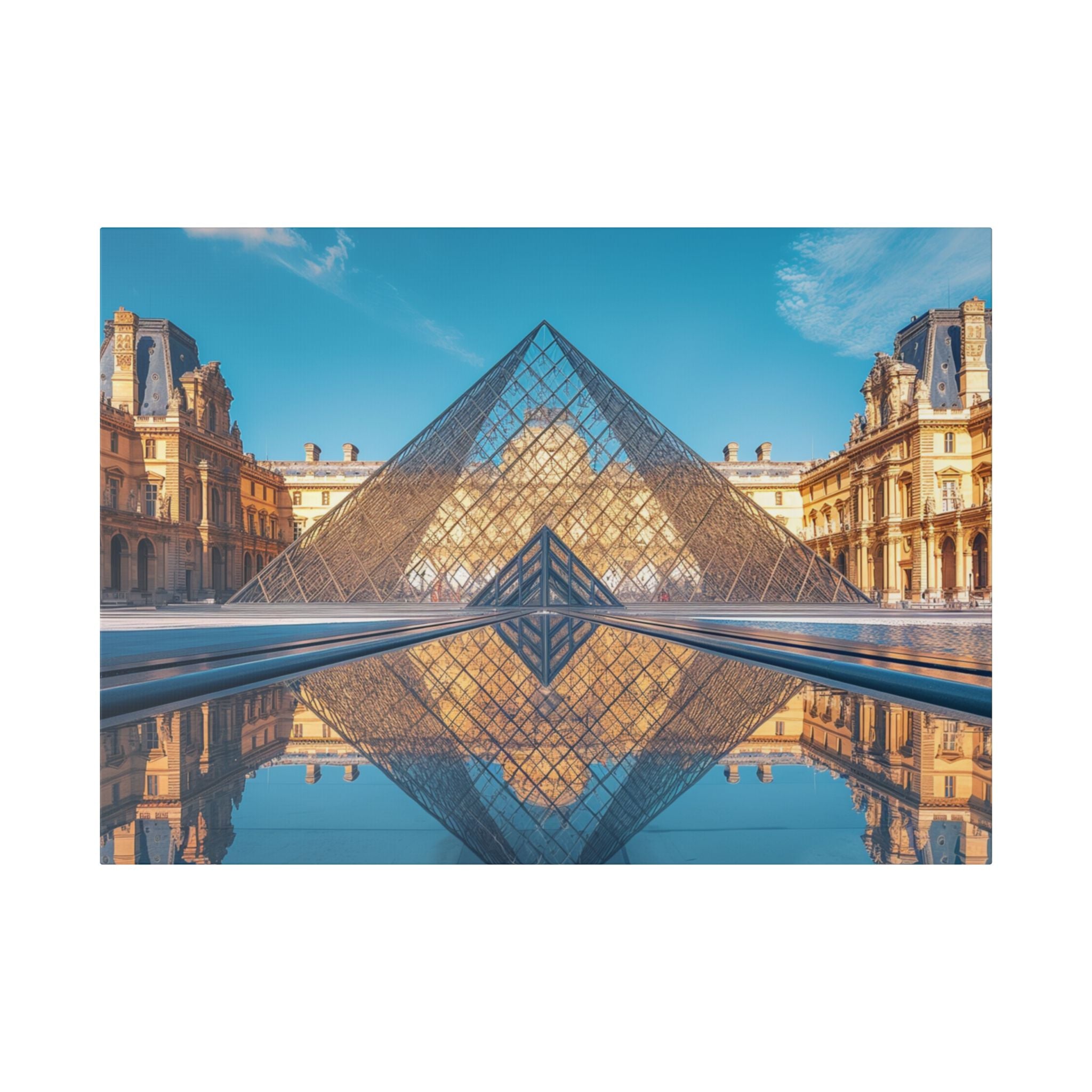 Louvre Glass Pyramid Canvas Print — Paris Travel Wall Art