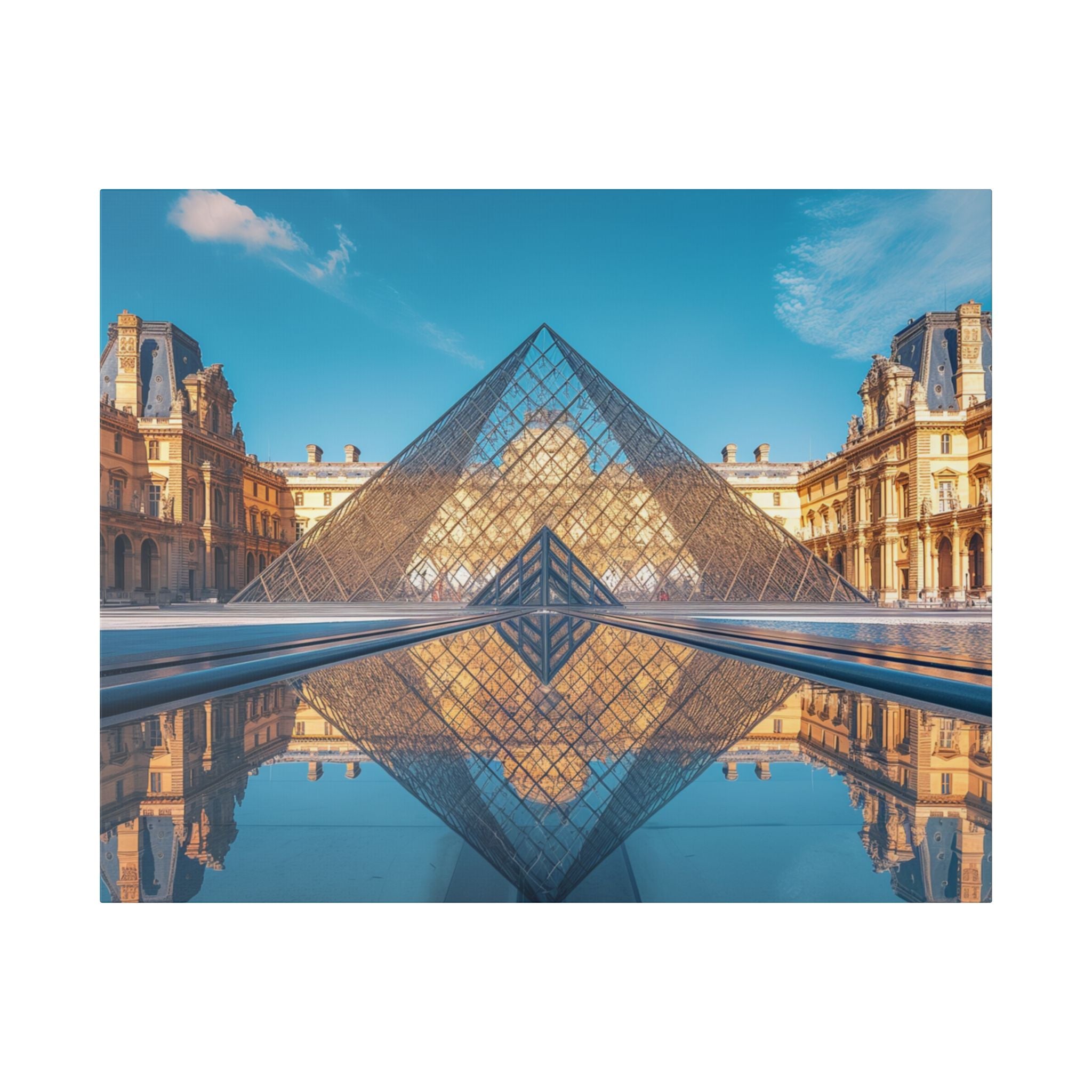 Louvre Glass Pyramid Canvas Print — Paris Travel Wall Art