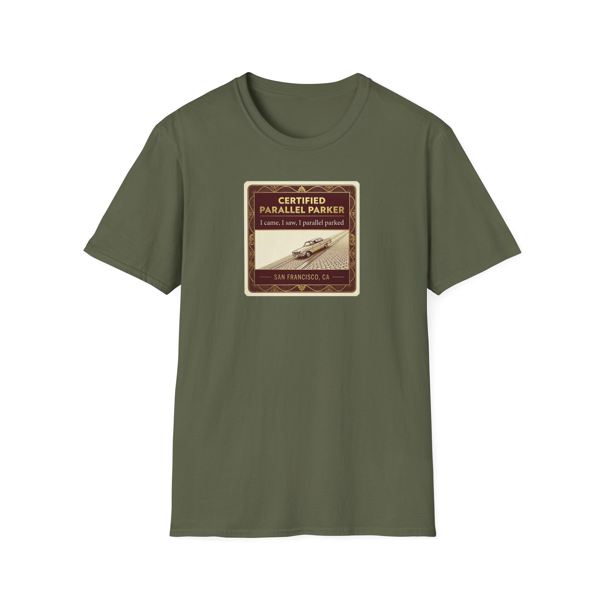 Vintage Airplane T-Shirt — "Certified Parallel Parker" Retro Pilot Tee