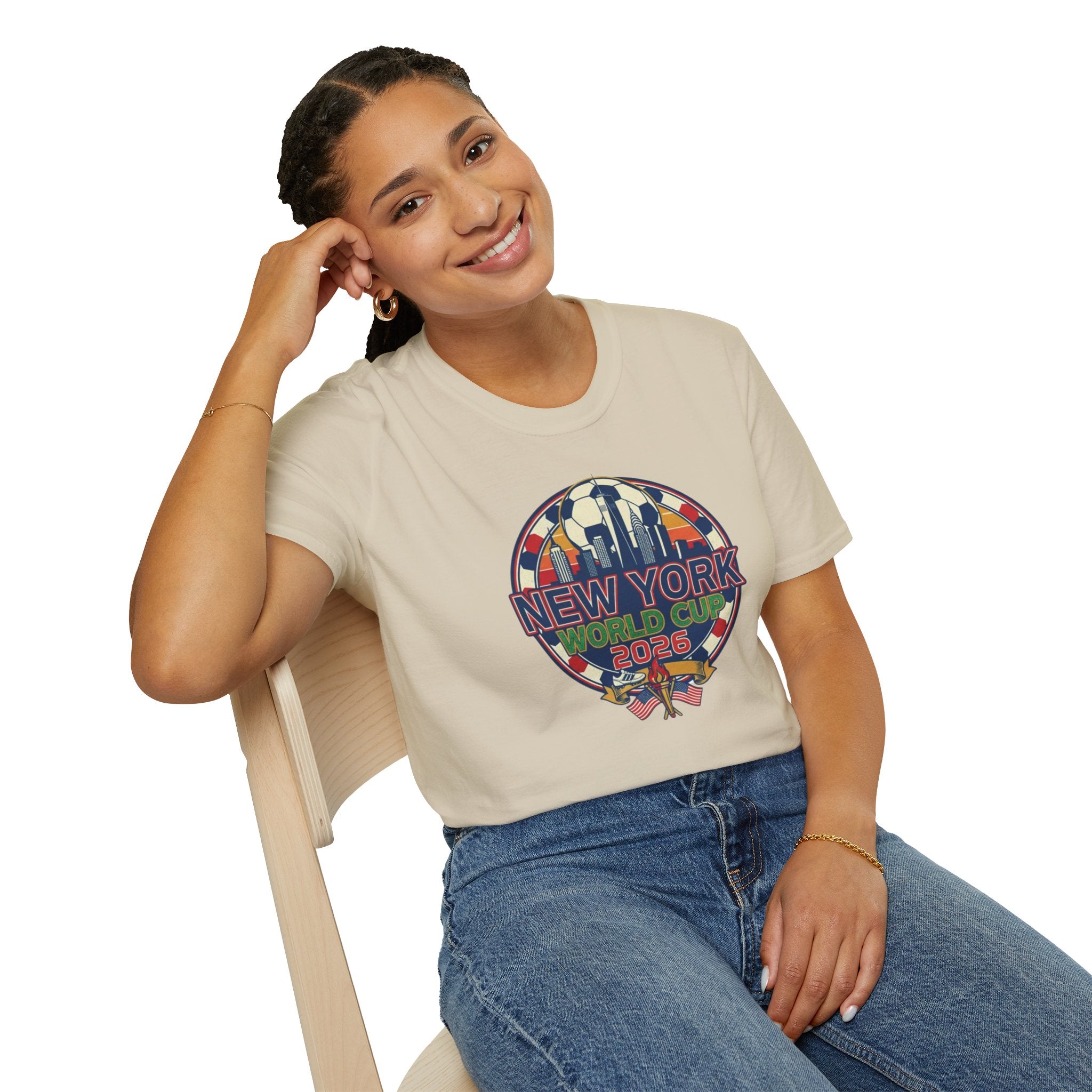 New York World Cup 2026 T-Shirt — Retro City Skyline Soccer Tee