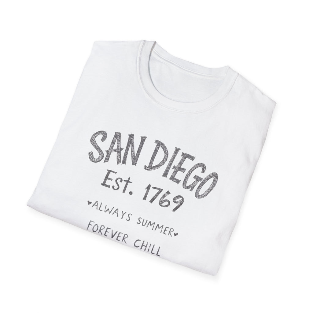San Diego T-Shirt - "Always Summer, Forever Chill" Casual Beach Tee
