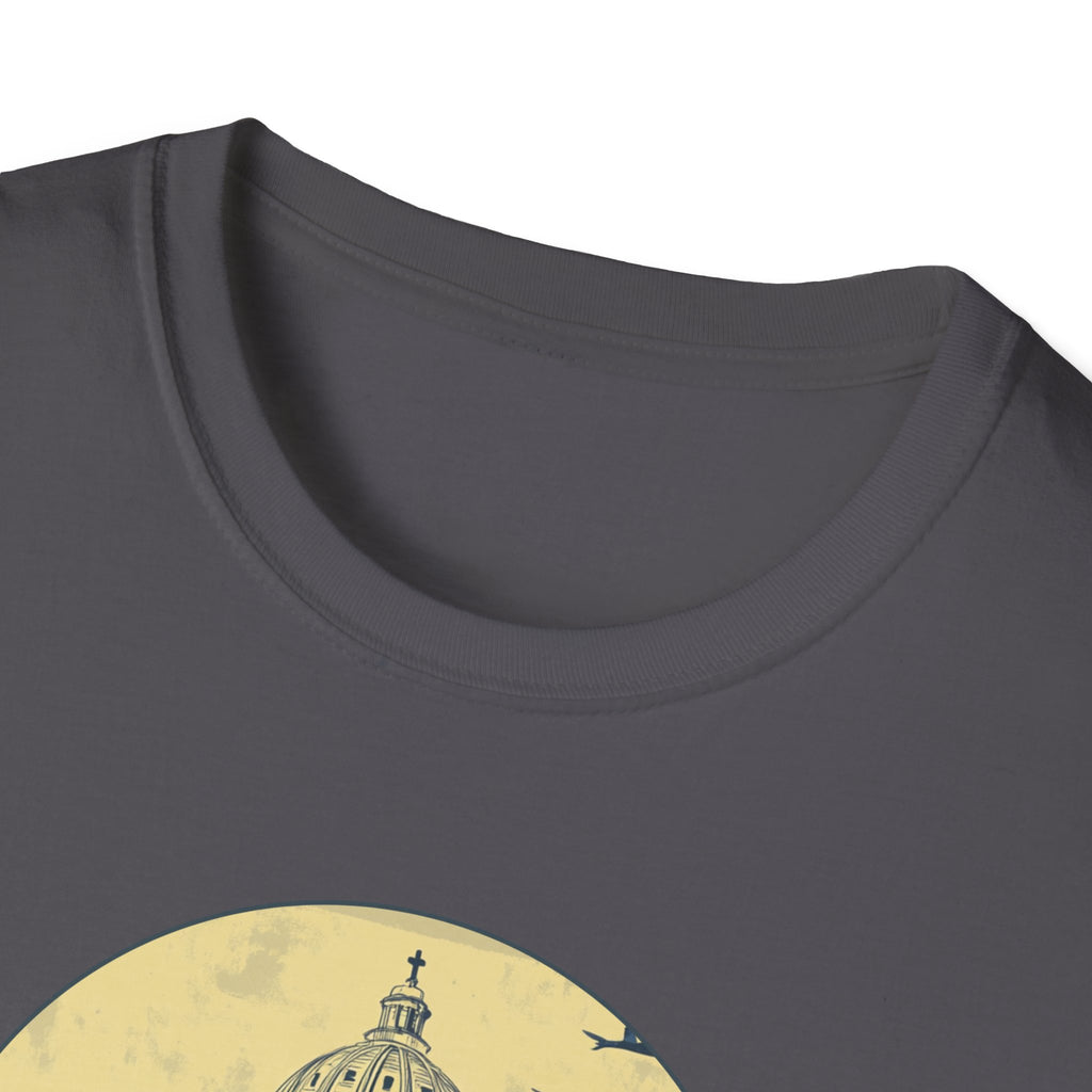 Rome skyline circle graphic T-Shirt | Vatican St. Peter dome vintage travel design