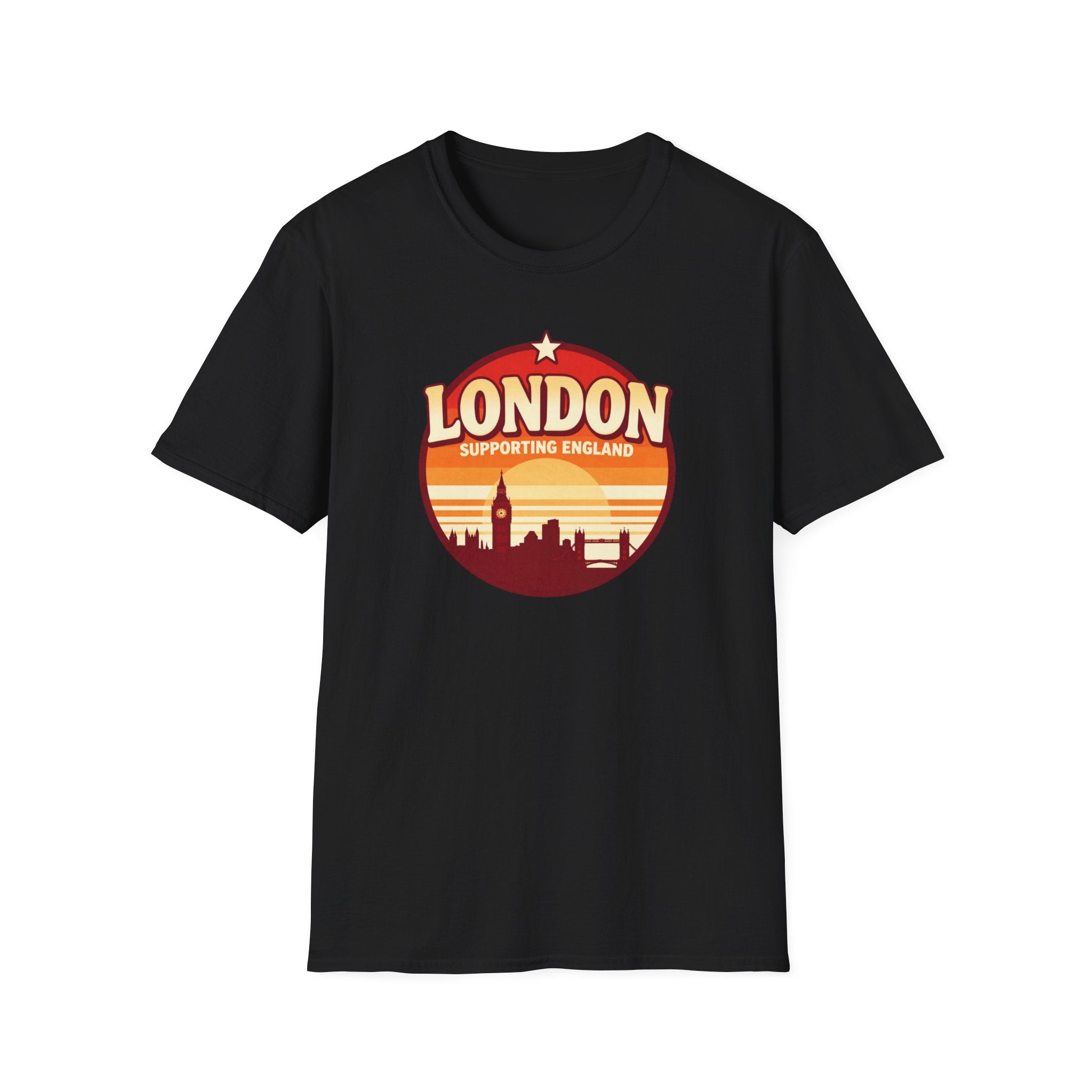 London Skyline T‑Shirt — Supporting England Retro Sunset Graphic