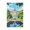 Munich Nymphenburg Palace Facade and Garden Fountain - Classic Stretched Canvas Art