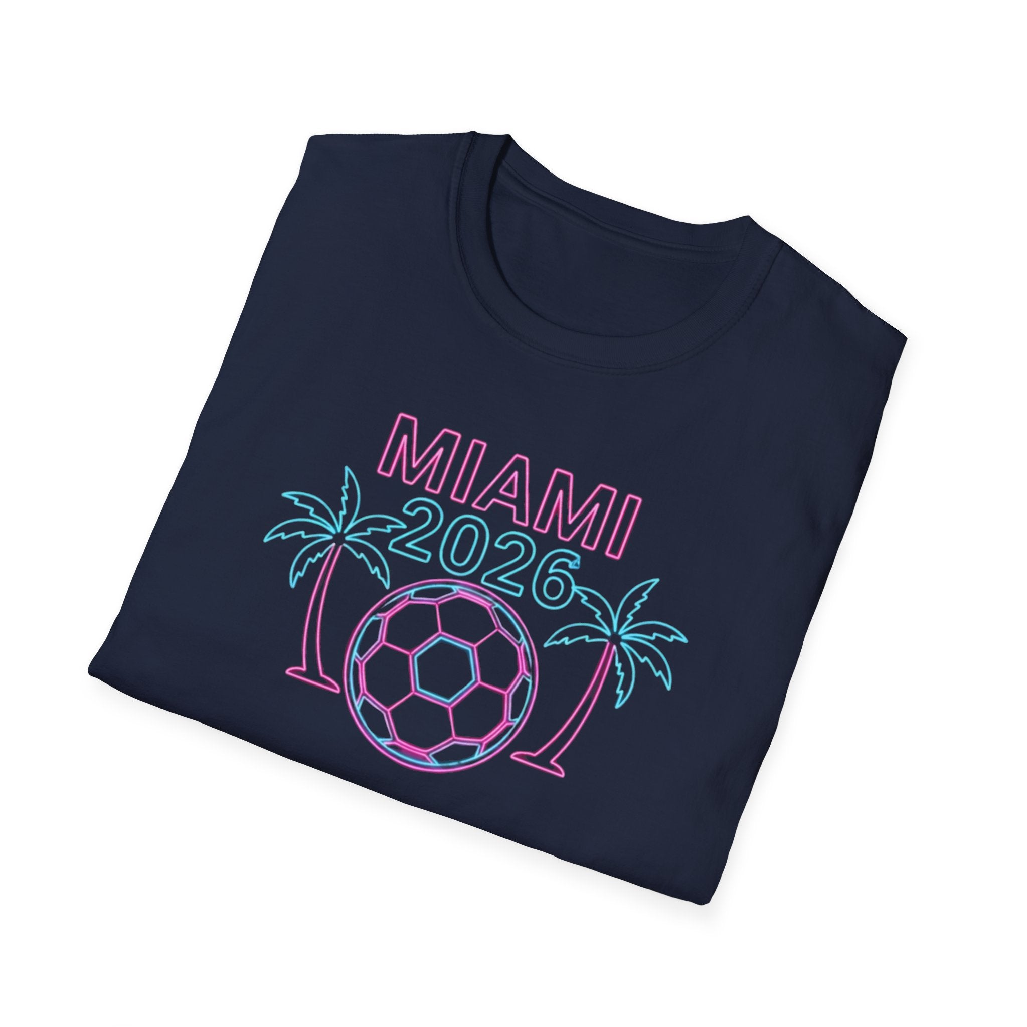 Miami 2026 Soccer T-Shirt — Neon Palm Beach Tournament Tee