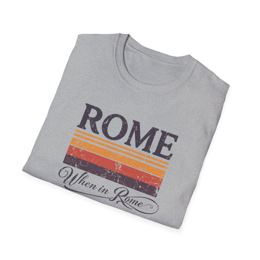 Rome Vintage Stripes T-Shirt — "When in Rome" Travel Tee