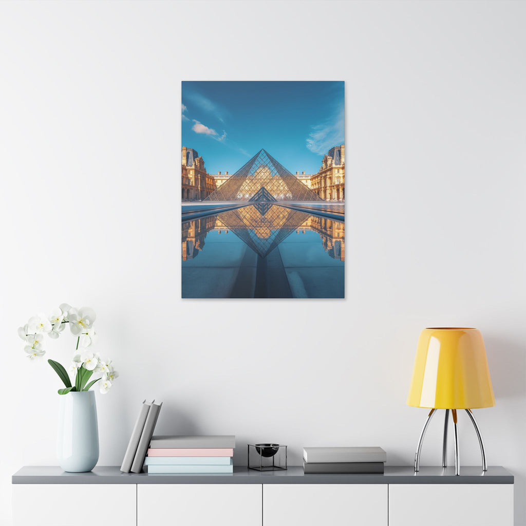 Louvre Glass Pyramid Canvas Print — Paris Travel Wall Art