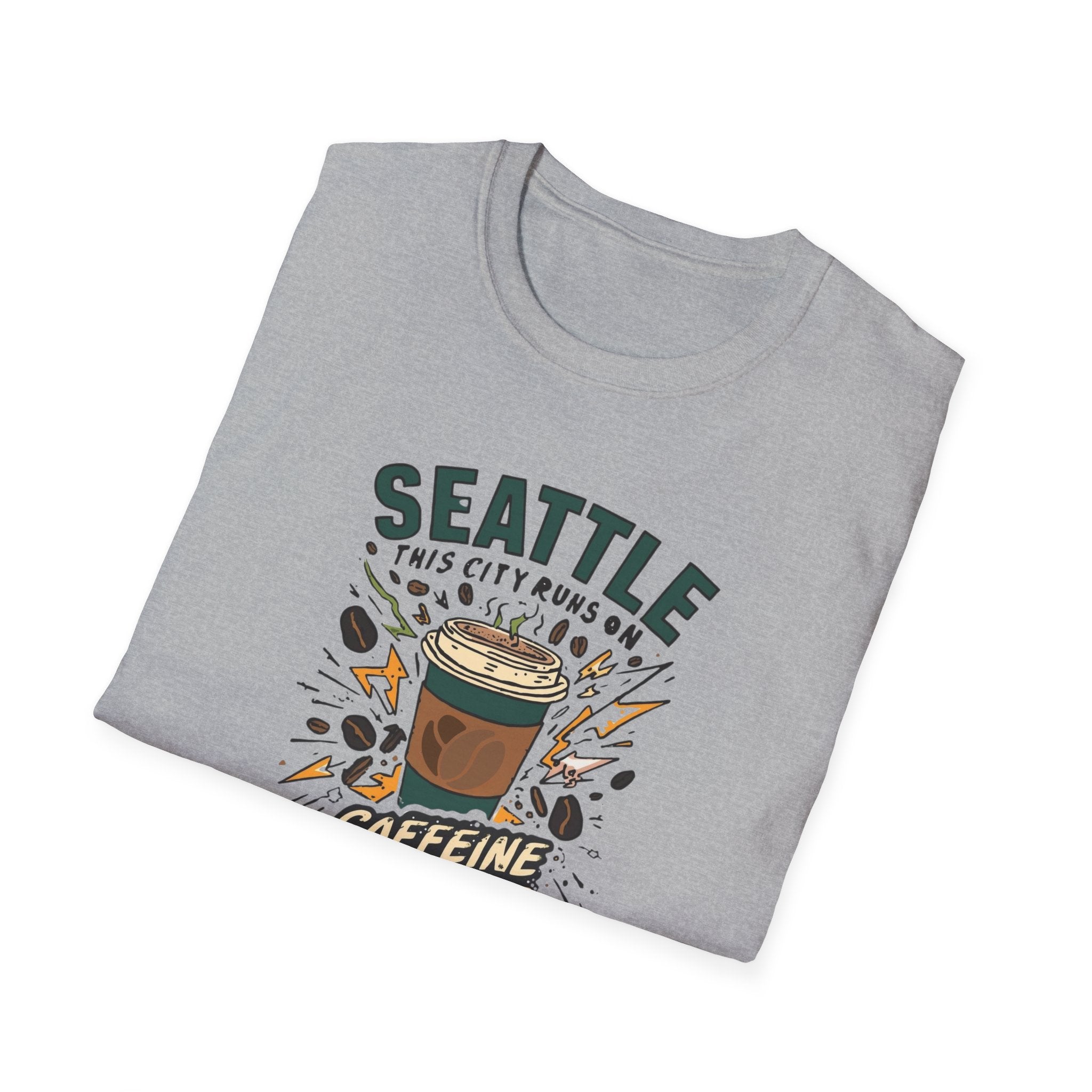 Seattle Caffeine Chaos T-Shirt – This City Runs on Coffee Graphic Tee