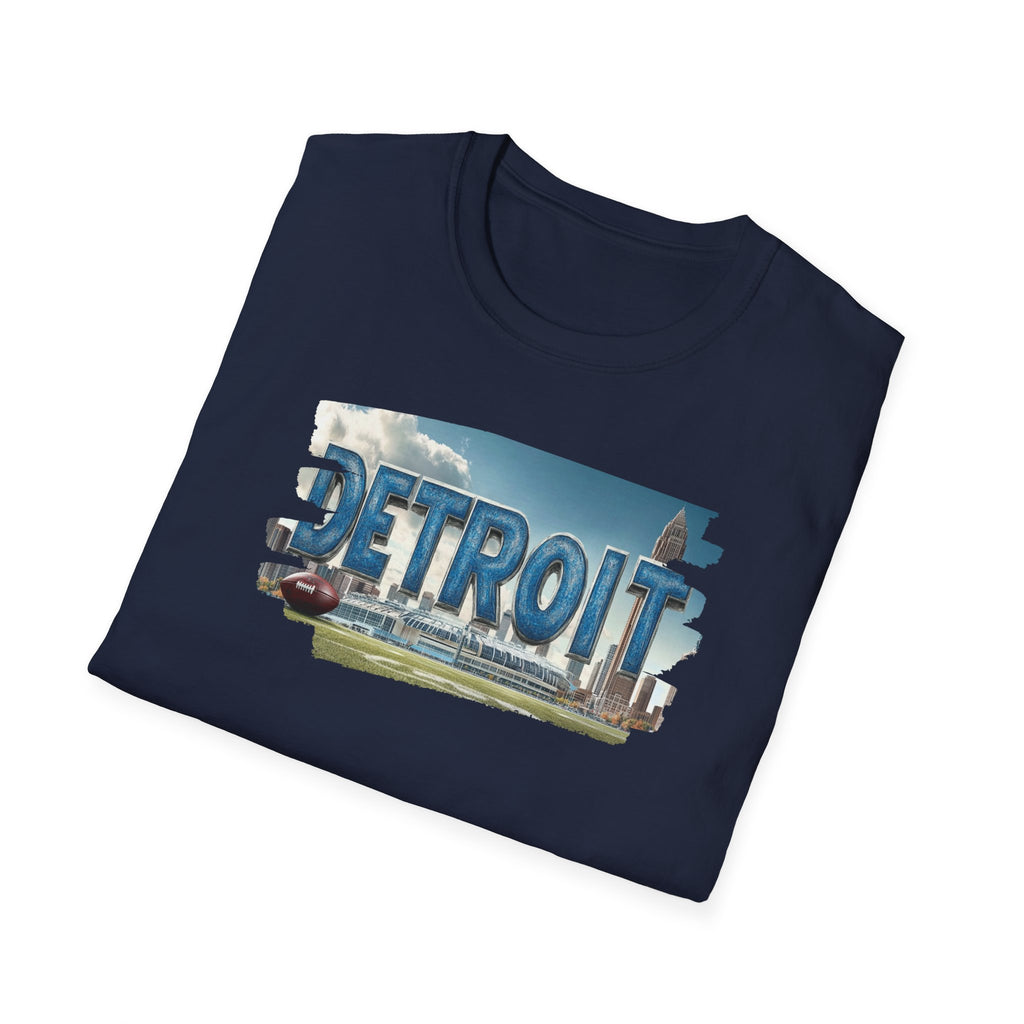Detroit city skyline brushstroke T-Shirt | Motor City typography