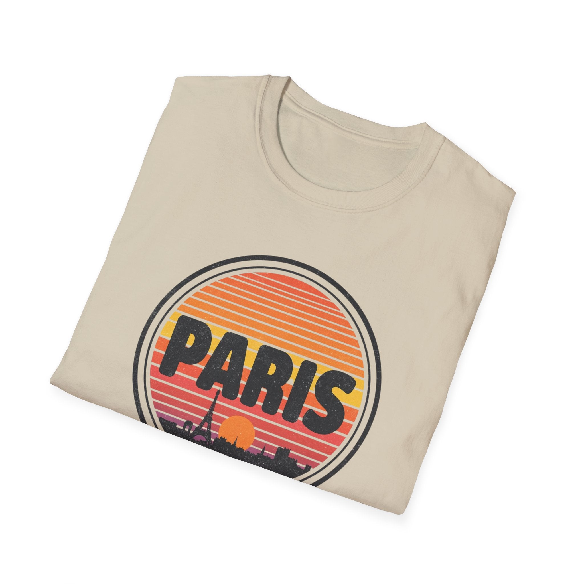 Paris Sunset T-Shirt — Retro Eiffel Tower Travel Tee