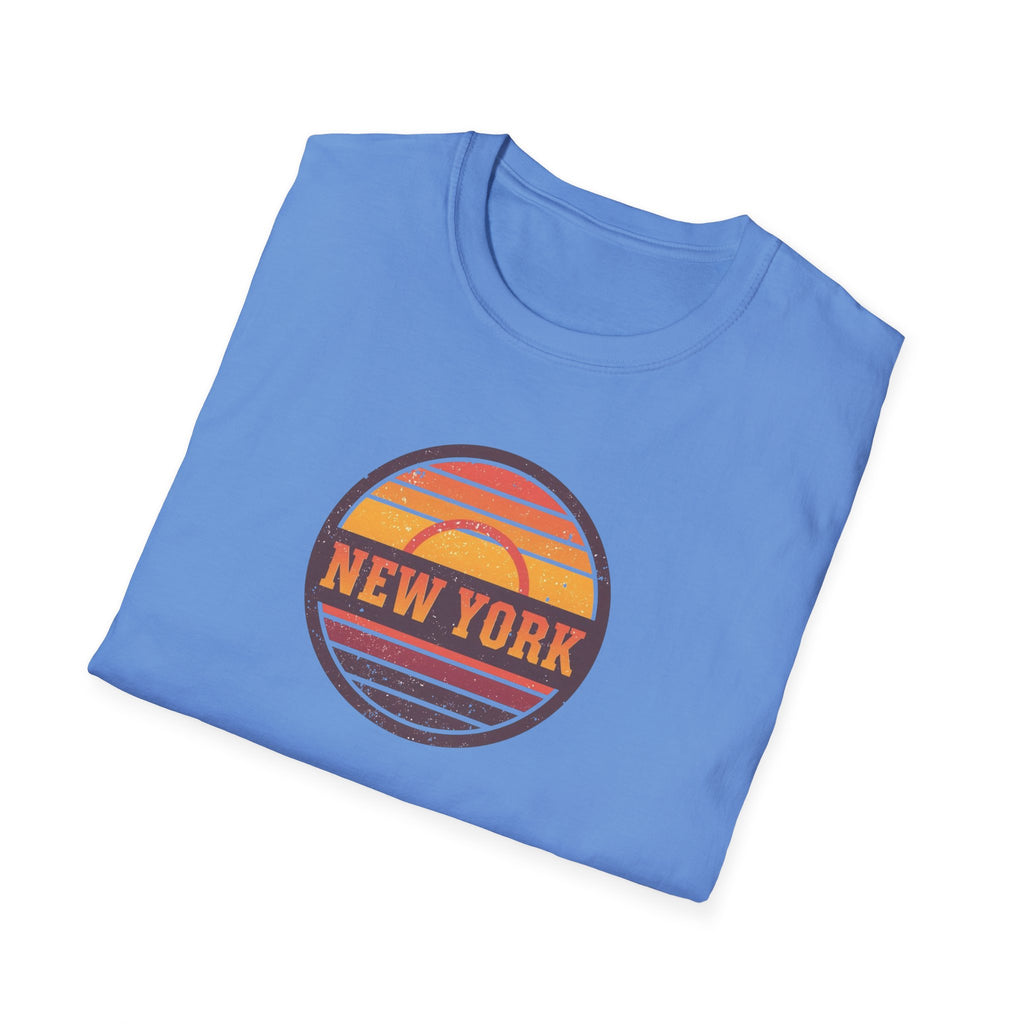 New York sunset badge T-Shirt | vintage retro city graphic