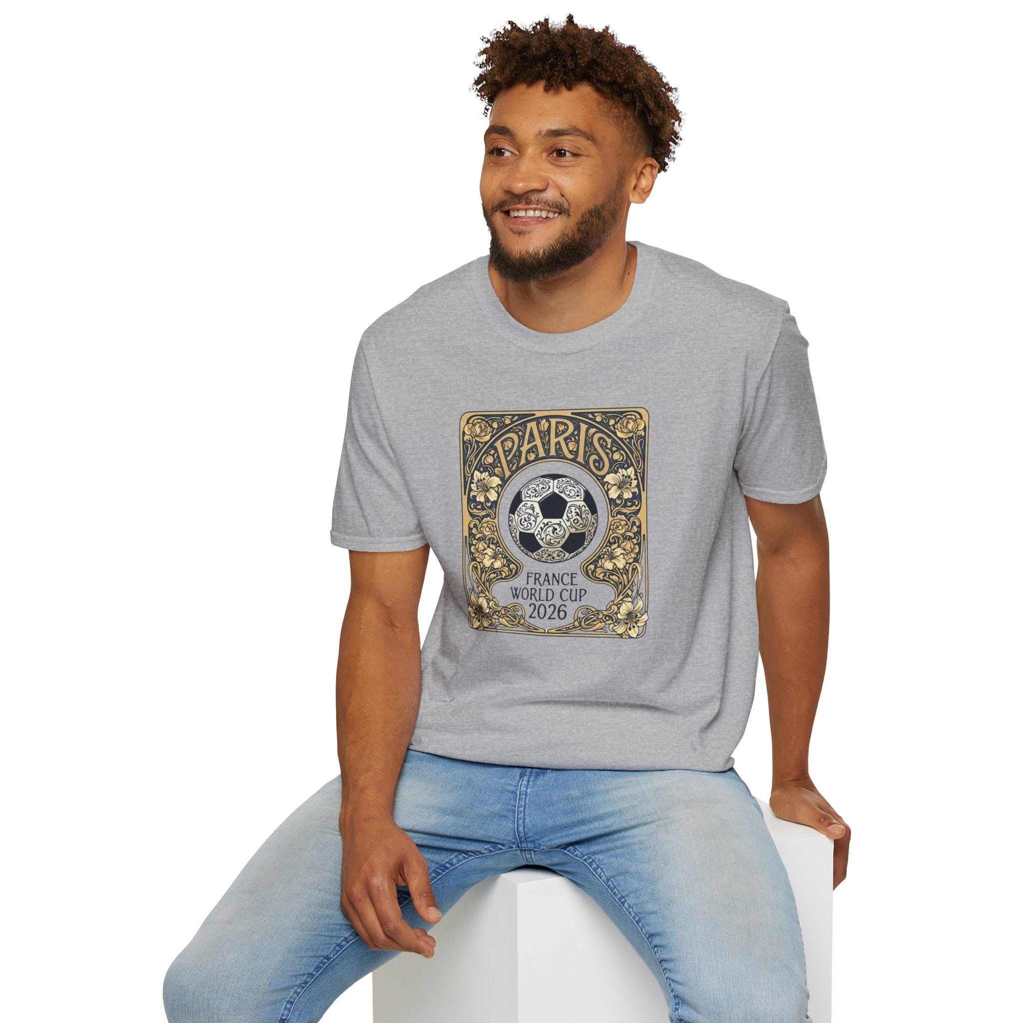 Paris 2026 World Cup Soccer T-Shirt — Retro Floral Football Design