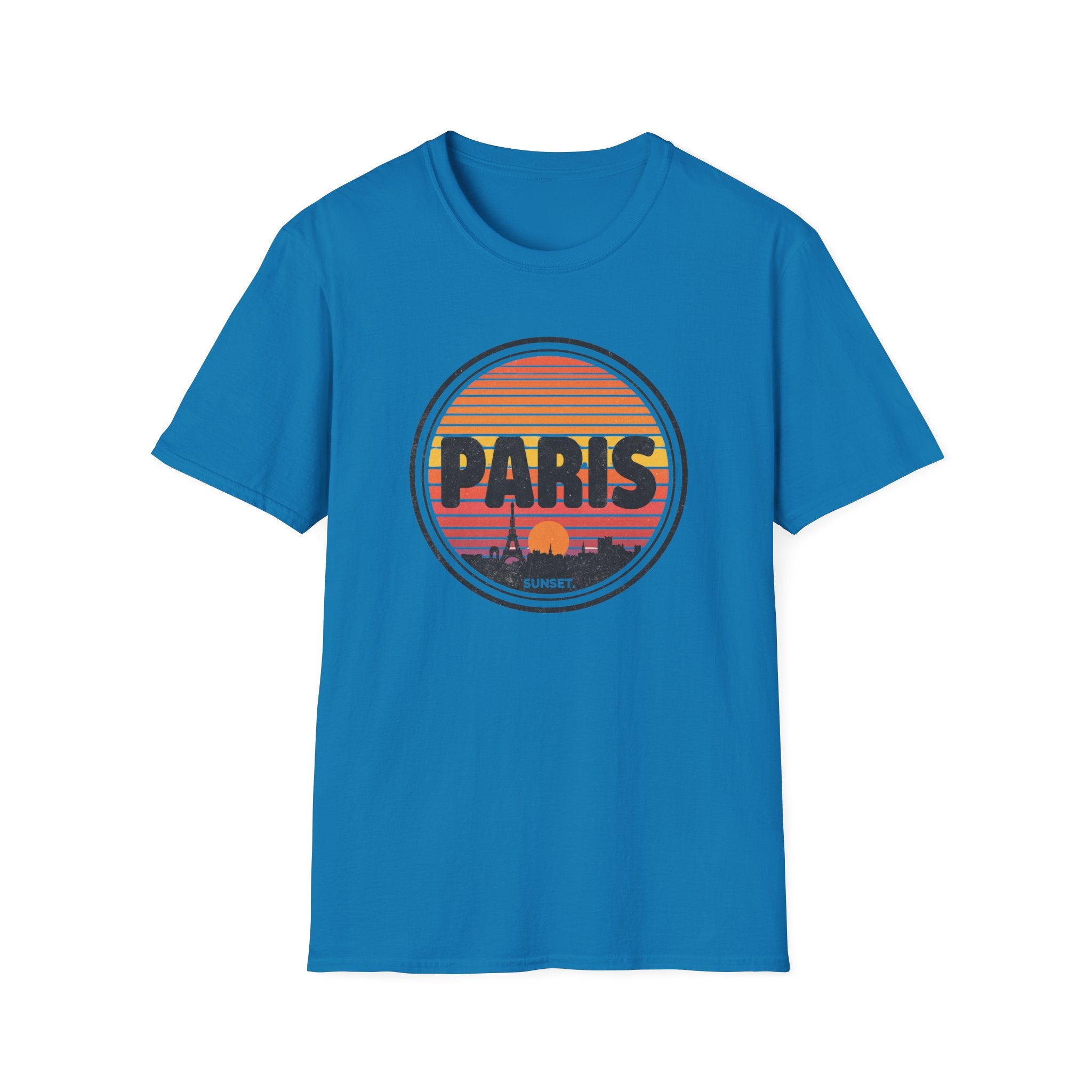 Paris Sunset T-Shirt — Retro Eiffel Tower Travel Tee