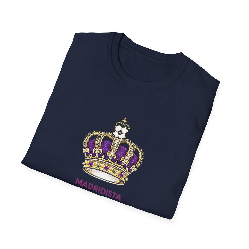 Madridista Crown T-Shirt | Soccer Fan Tee, Royal Purple Gold Crest
