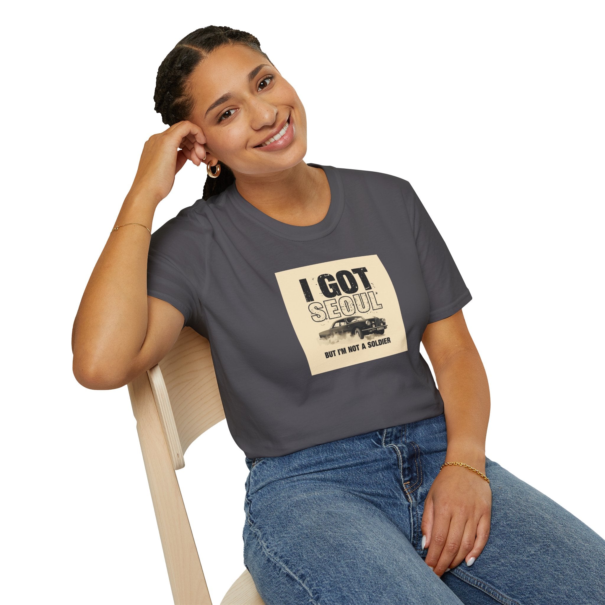 Seoul Travel Tee — "I Got Seoul But I’m Not A Soldier" Vintage Korea Souvenir T-Shirt