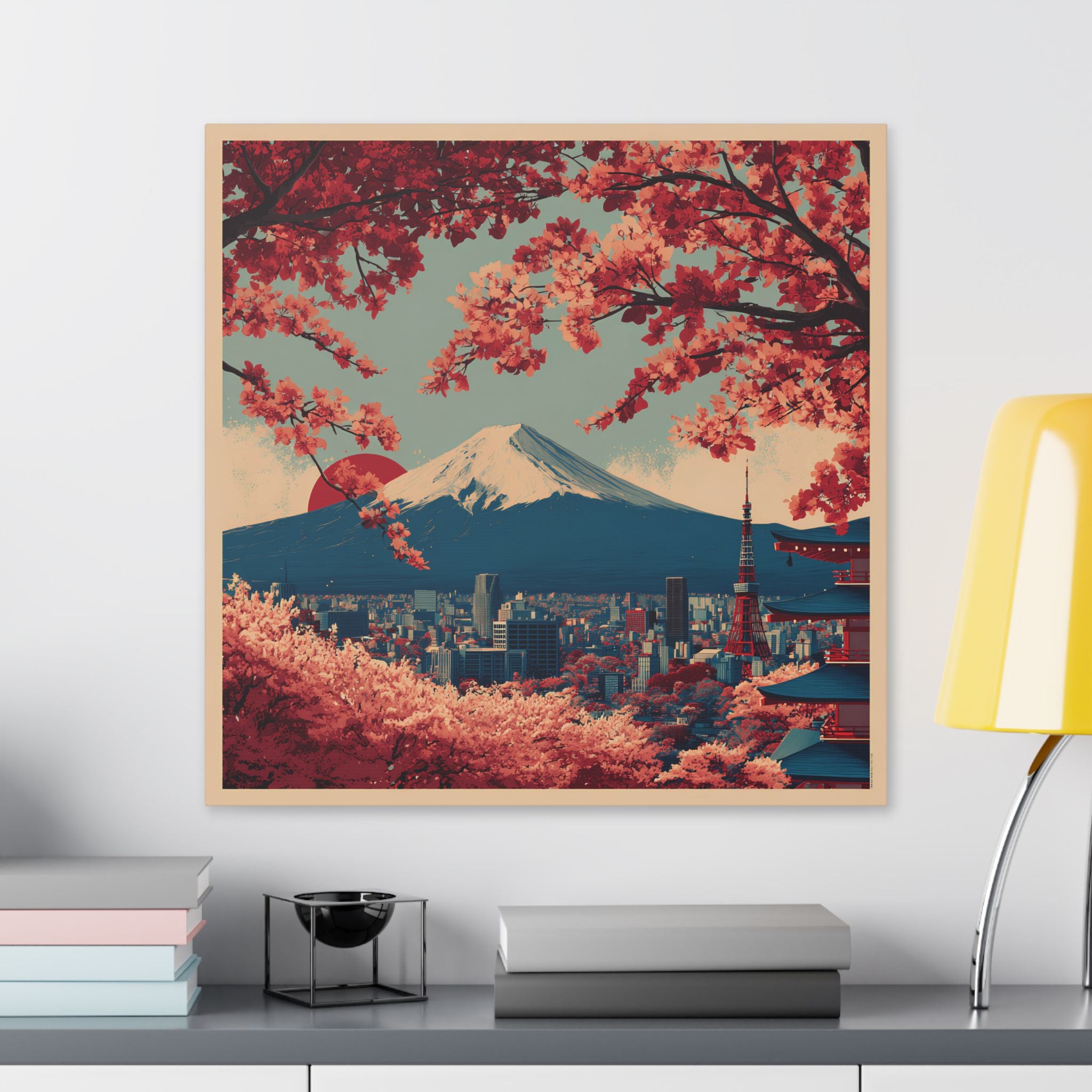 Japanese Cherry Blossom Canvas Print — Mt. Fuji Scenic Wall Art