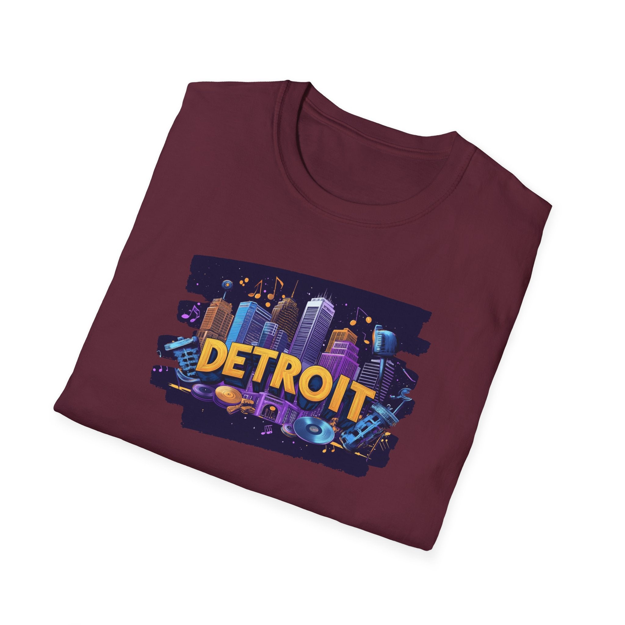 Detroit Skyline Graphic T-Shirt | City Nightscape Tee
