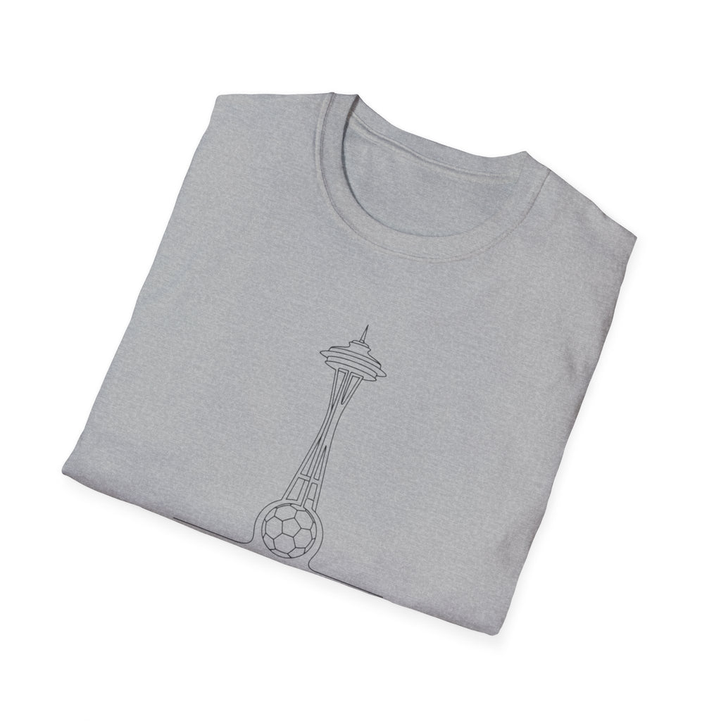 Seattle Space Needle Sketch T-Shirt — Minimalist 'Seattle World Cup 2026' Souvenir Tee
