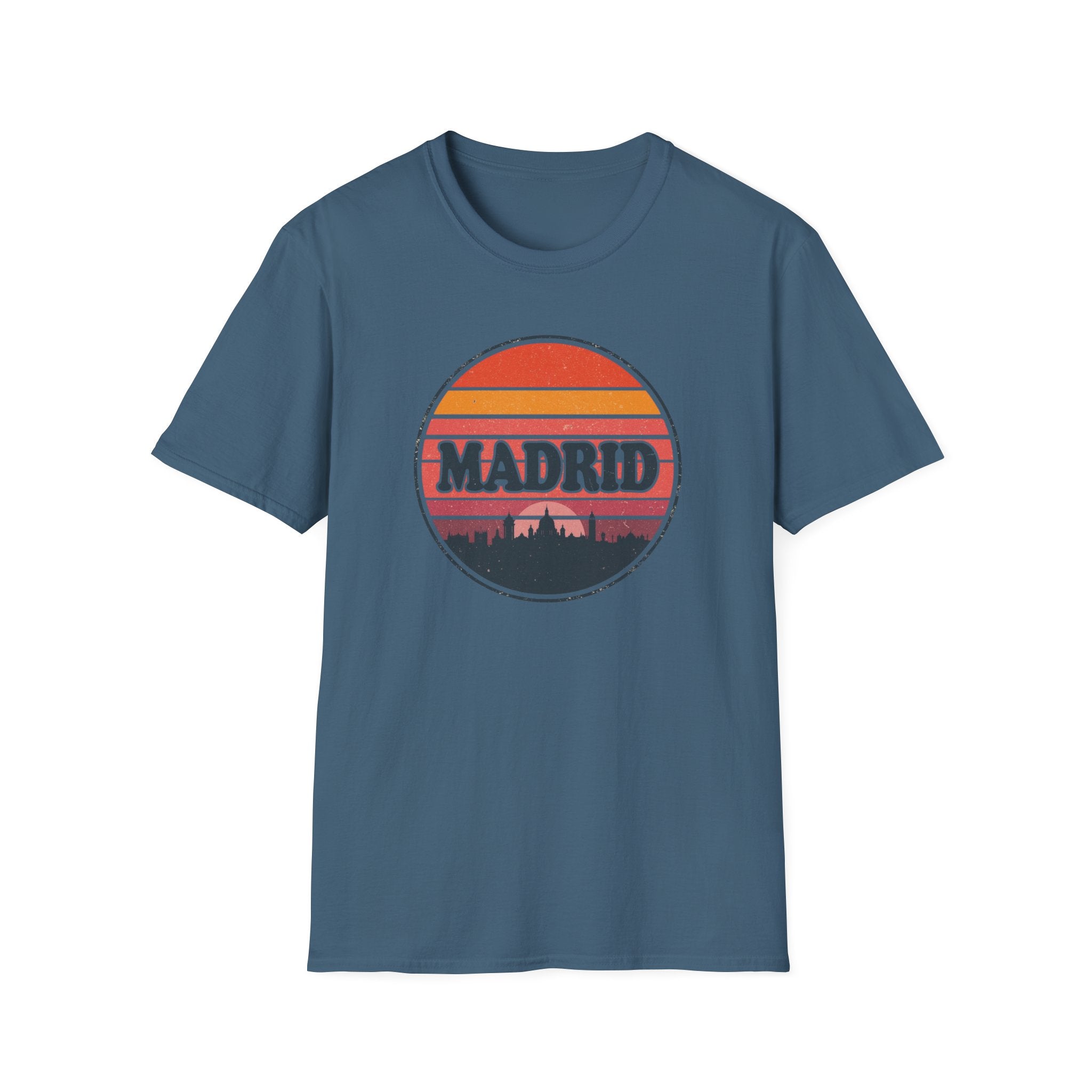 Madrid Sunset T-Shirt — Vintage Skyline Graphic Tee