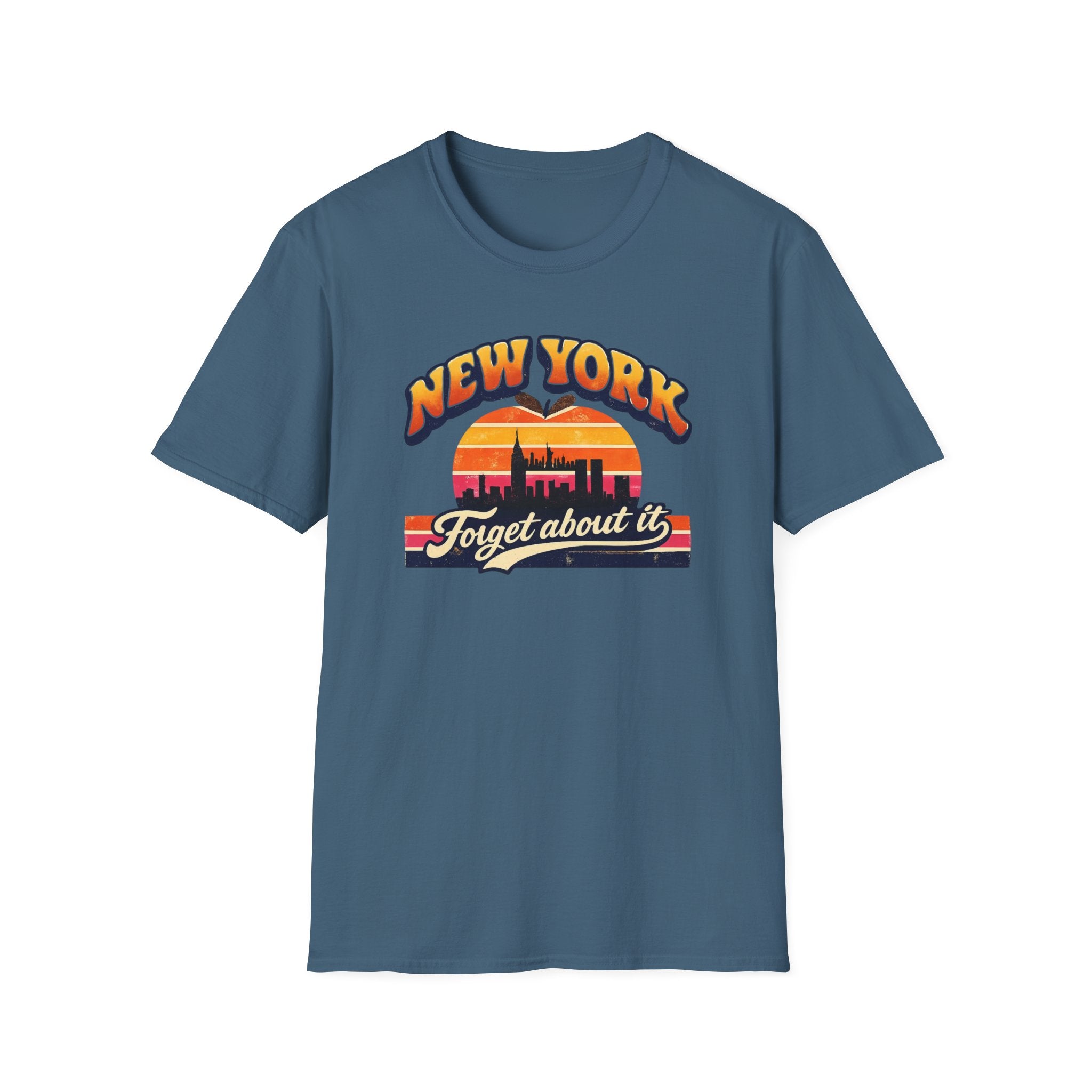 New York "Forget About It" Retro Sunset T-Shirt
