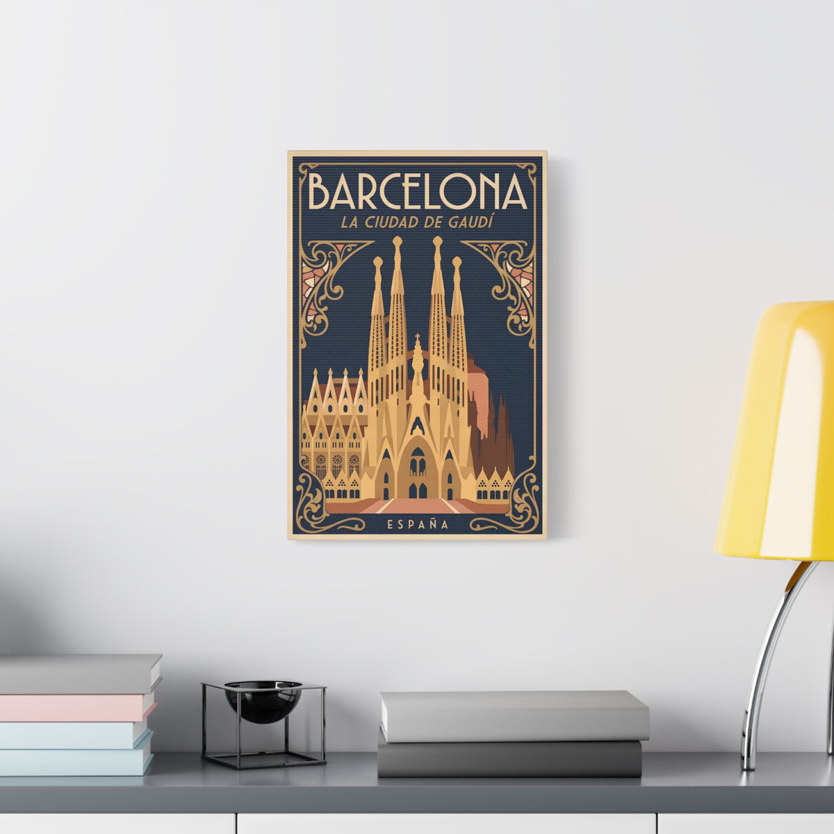 Barcelona Sagrada Família Canvas Wall Art — La Ciudad de Gaudí Travel Poster