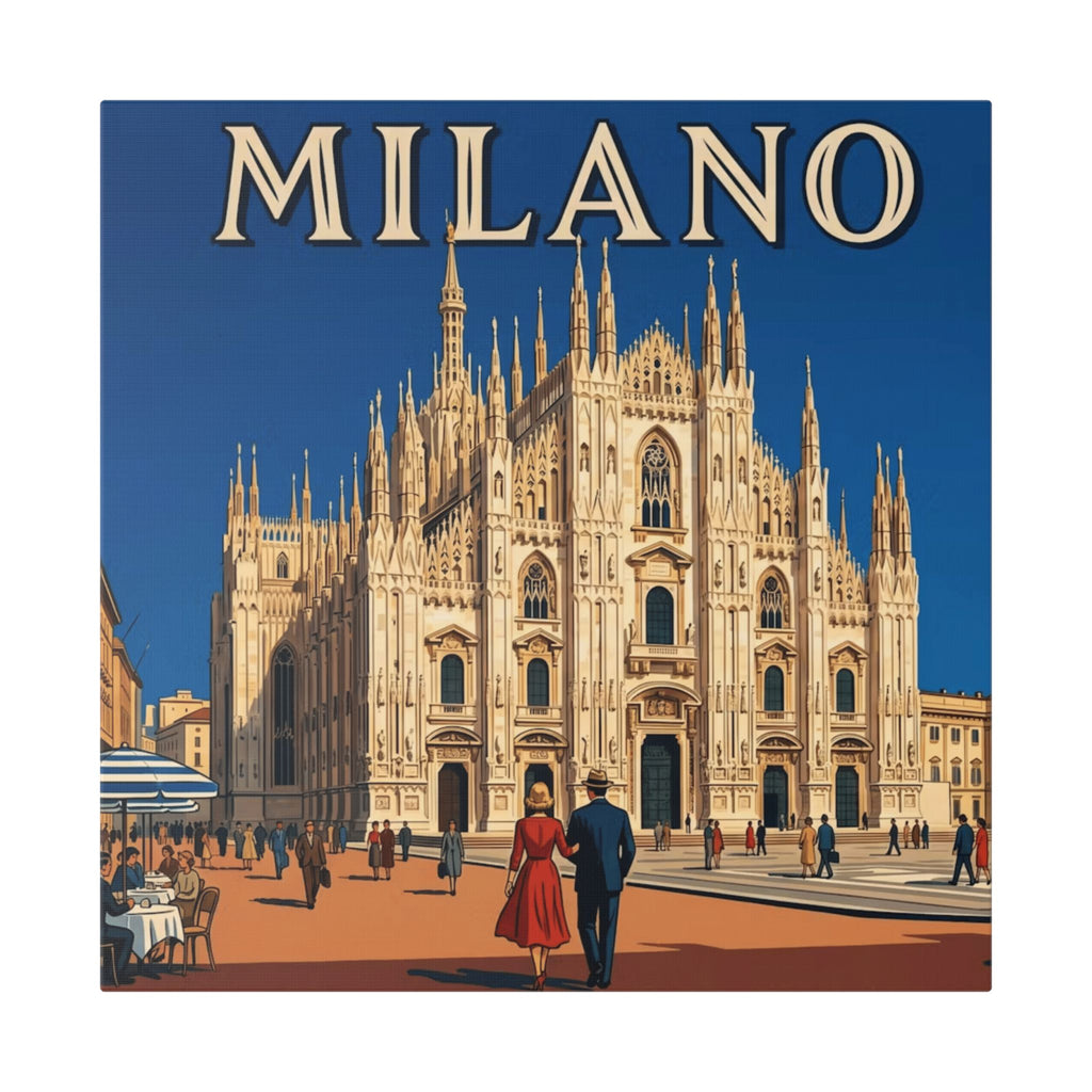 Milano Duomo Travel Canvas — Vintage Italy Wall Art