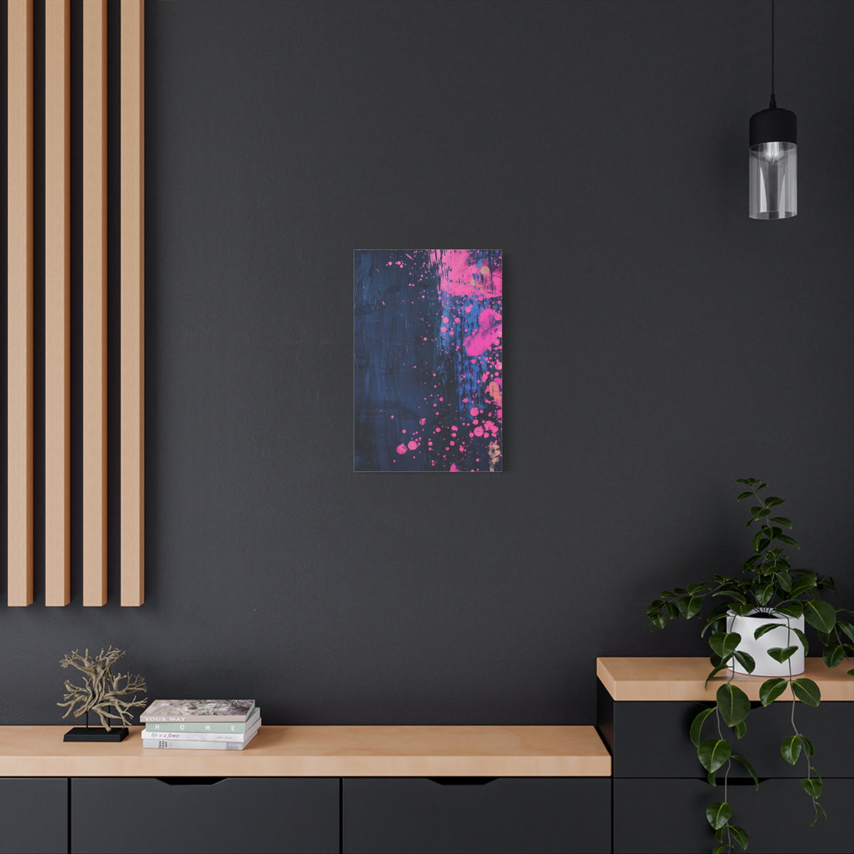 Abstract Neon Splash Canvas - Colour field painting inspired by Tokyo and Japanese artistic heritage