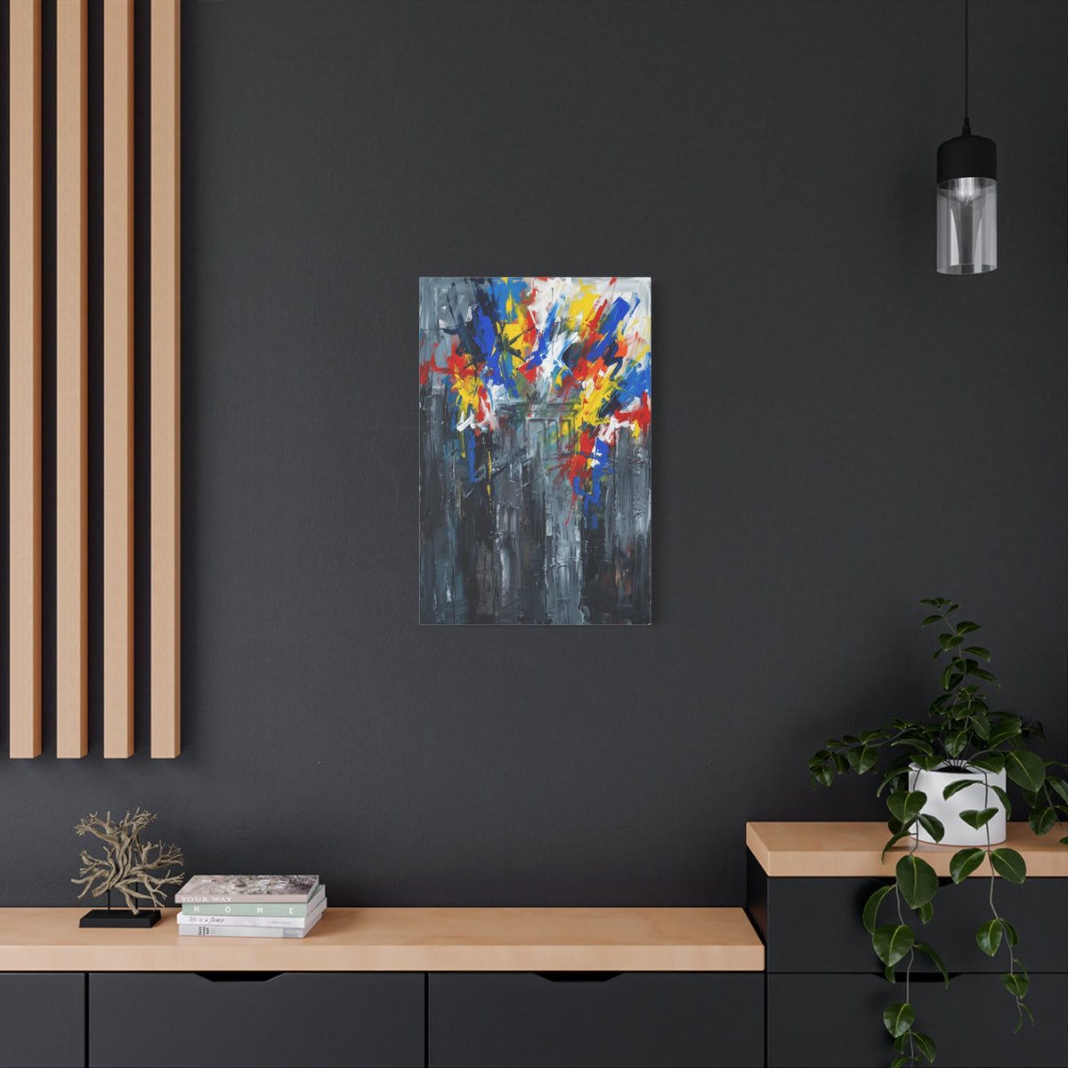 Abstract Cityscape Canvas Print showing Berlin hisotry — Colorful Modern Stretched Wall Art